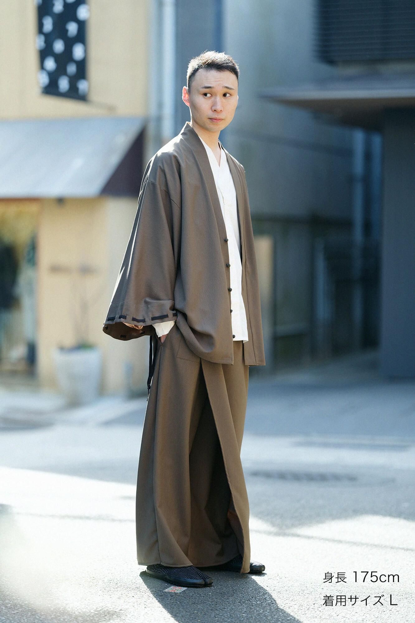 【net limited】Transition Basket Weave Rectangular Sleeve Earl Cardigan / Olive Green