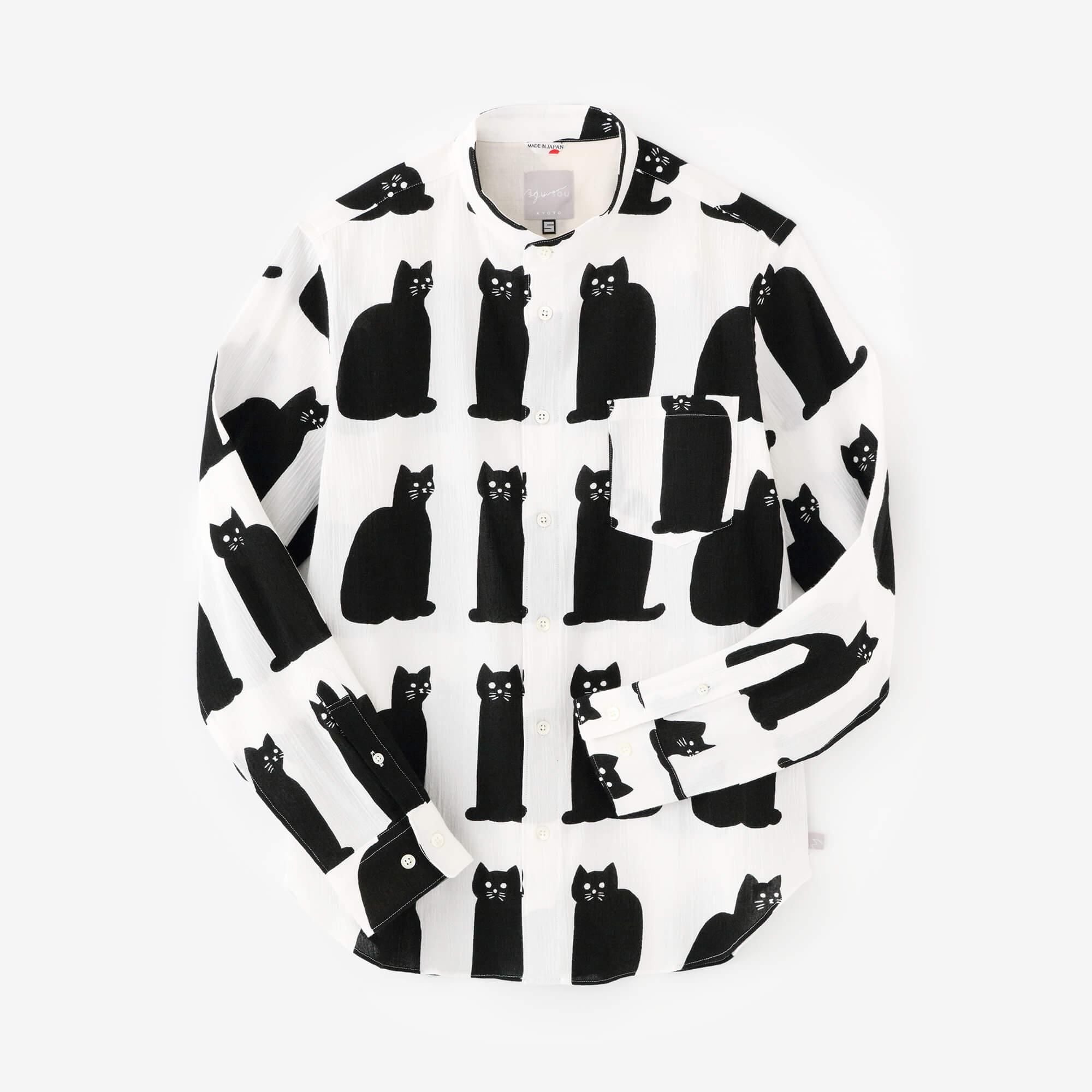 高島縮 20/20 スタンドカラーシャツ/きまぐれ