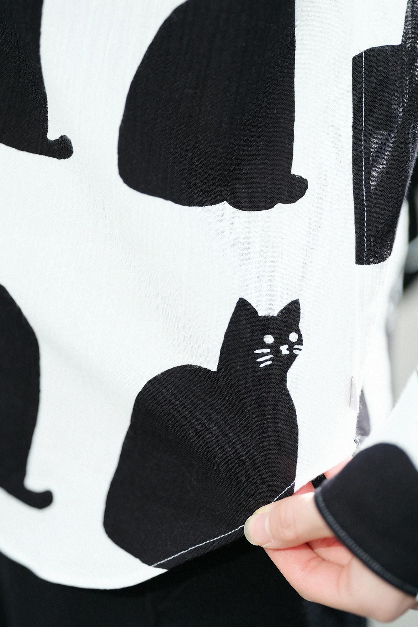 高島縮 20/20 スタンドカラーシャツ/きまぐれ