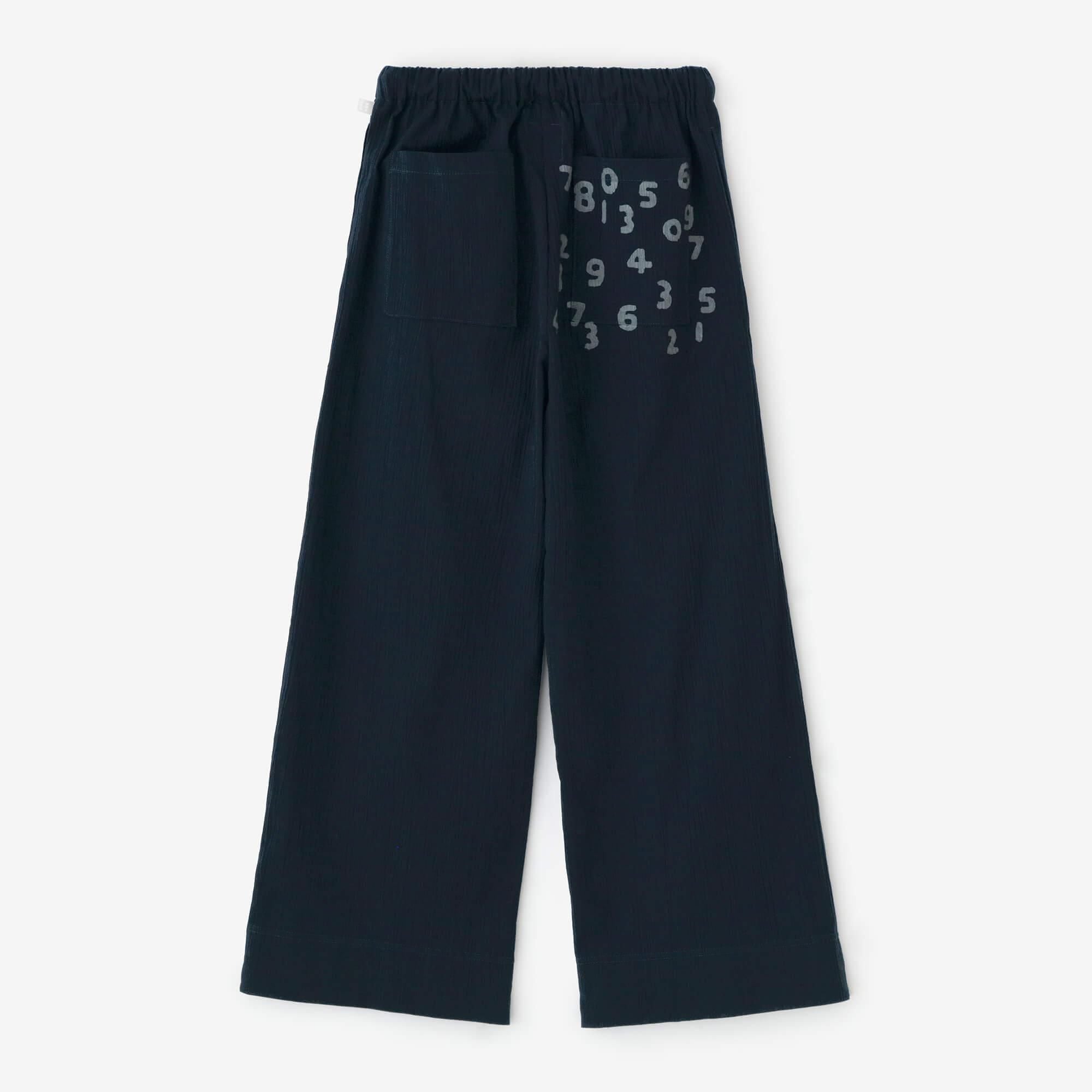 高島縮棉 20/20 闊腿褲/藍黑色