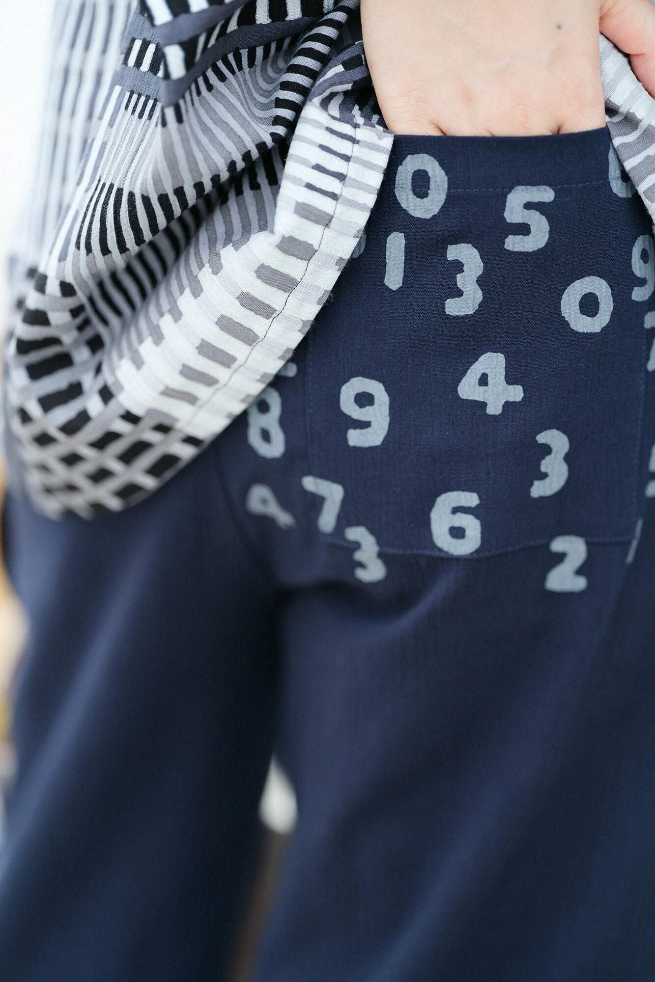 高島縮棉 20/20 闊腿褲/藍黑色