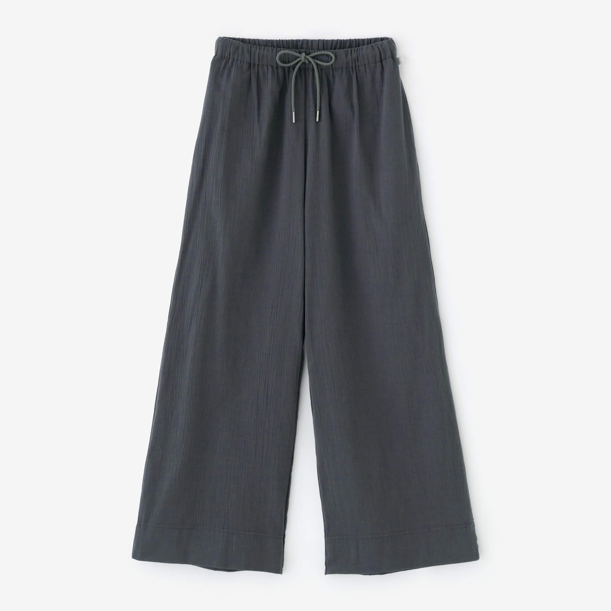 高島縮 20/20 ワイドパンツ/濃鉛(こいなまり)