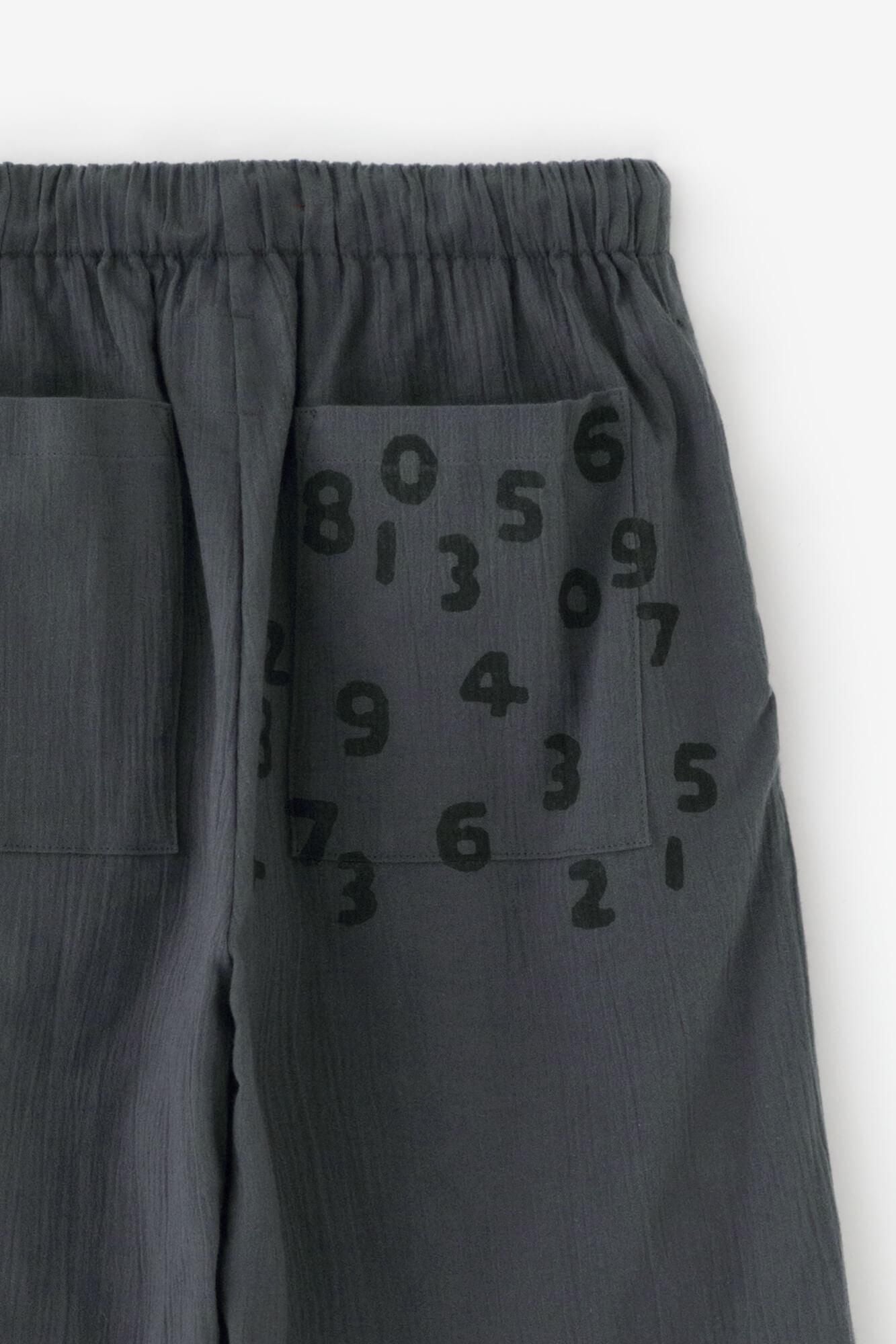 高島縮 20/20 ワイドパンツ/濃鉛(こいなまり)