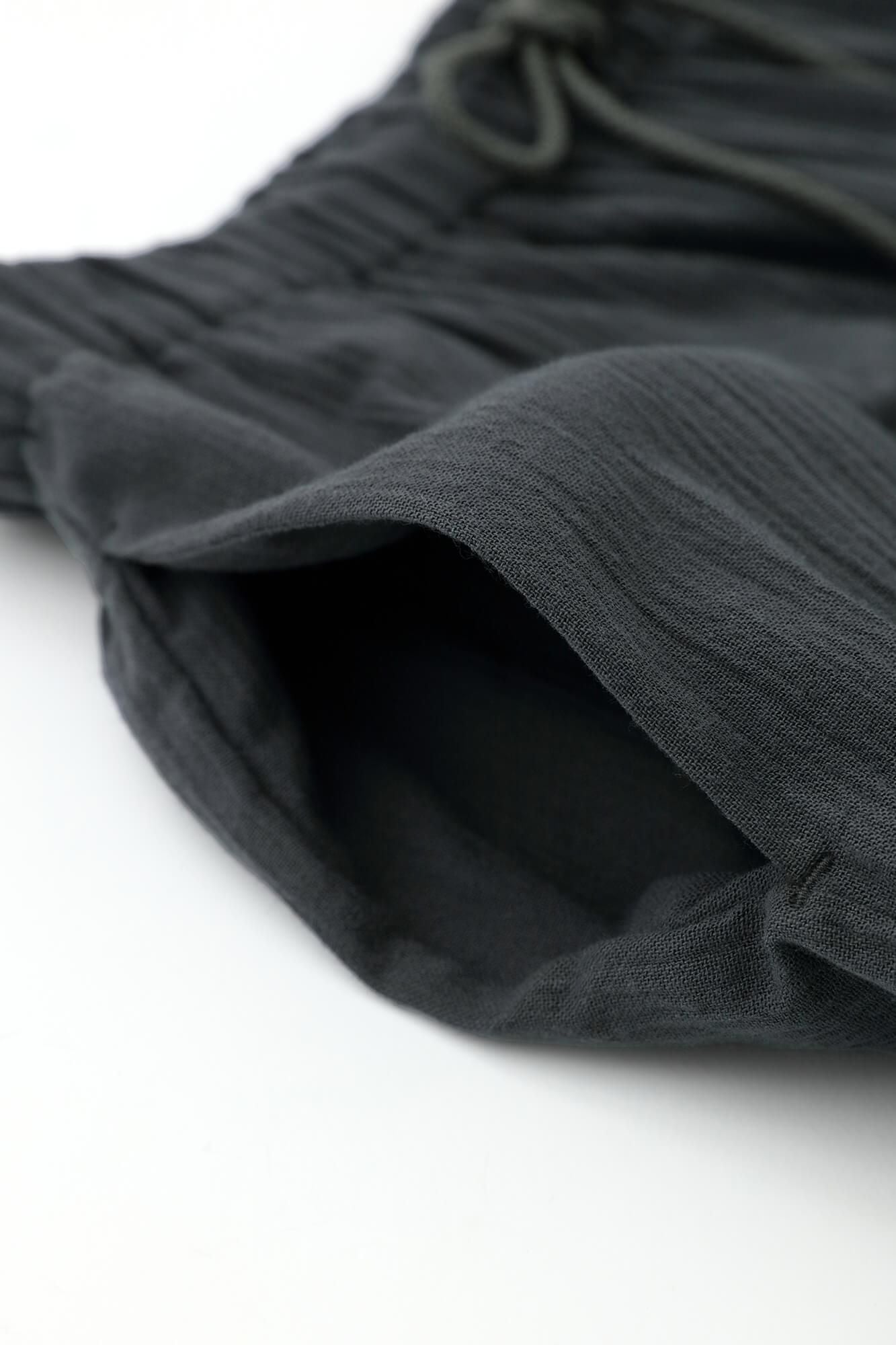 高島縮 20/20 ワイドパンツ/濃鉛(こいなまり)