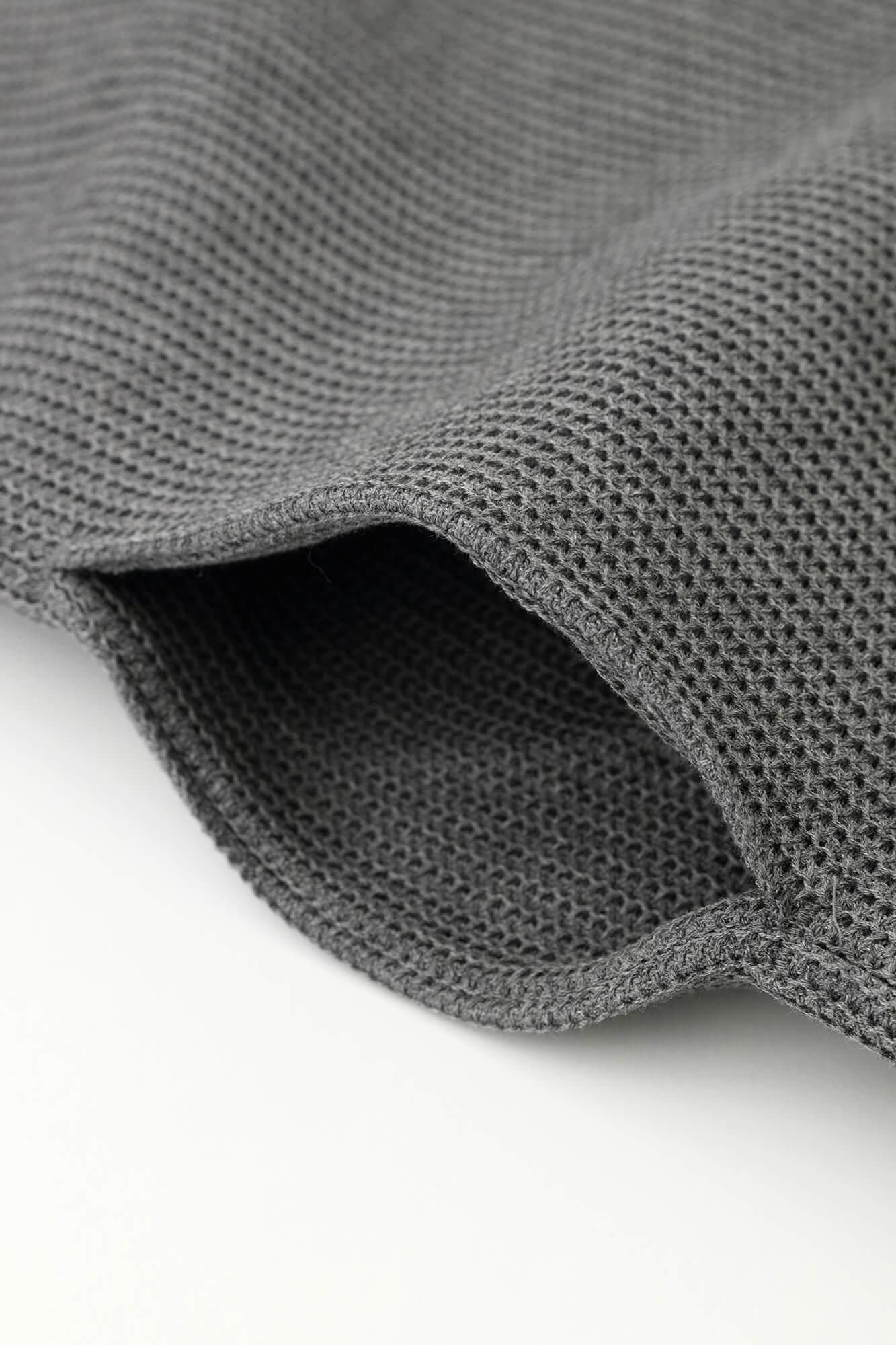 拉舍爾經編V領 輕型外套/薄灰色