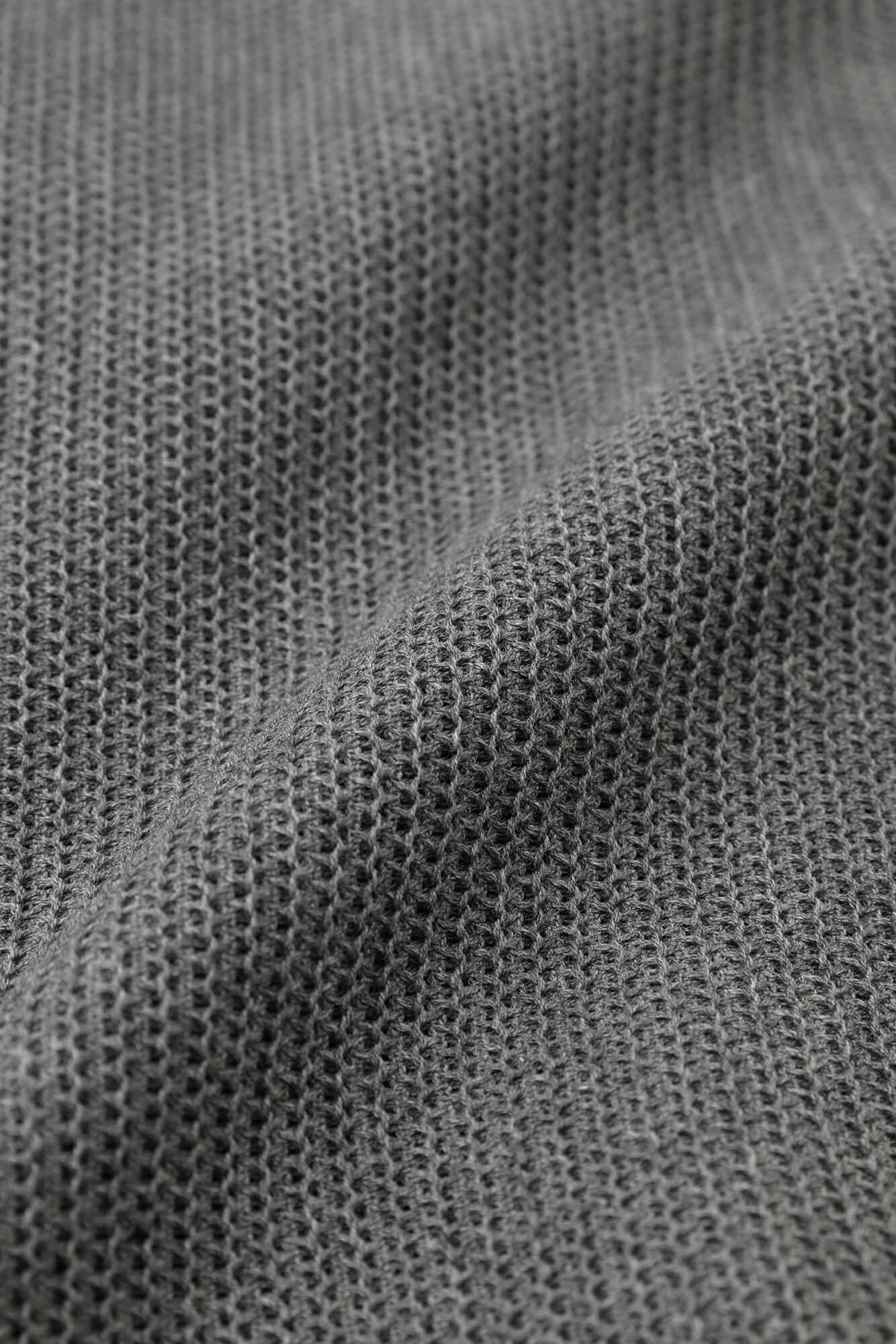 拉舍爾經編V領 輕型外套/薄灰色