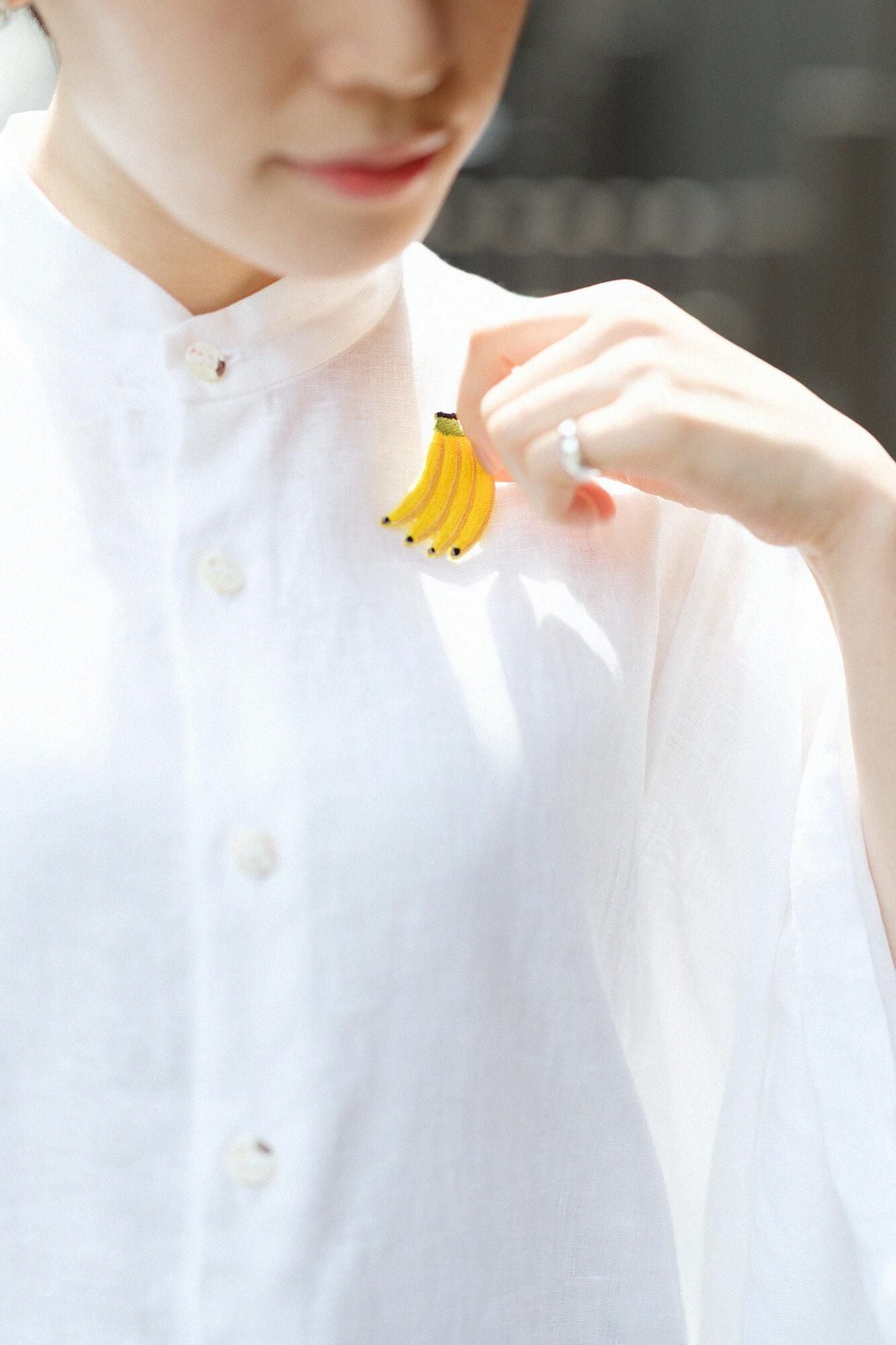 자수 브로치(새우)/바나나