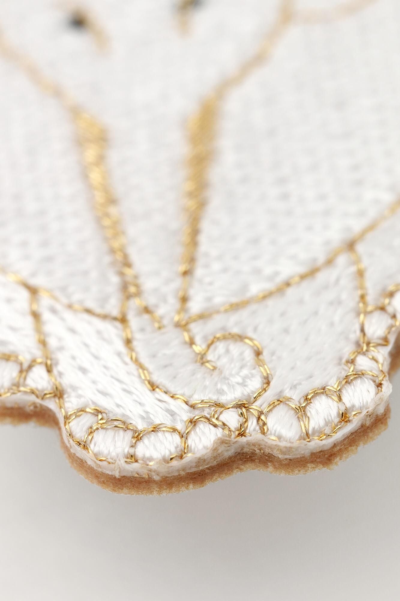 Embroidery Brooch / Jakuchu, Birds and Animals in the Flower Garden-Recreation Elephant