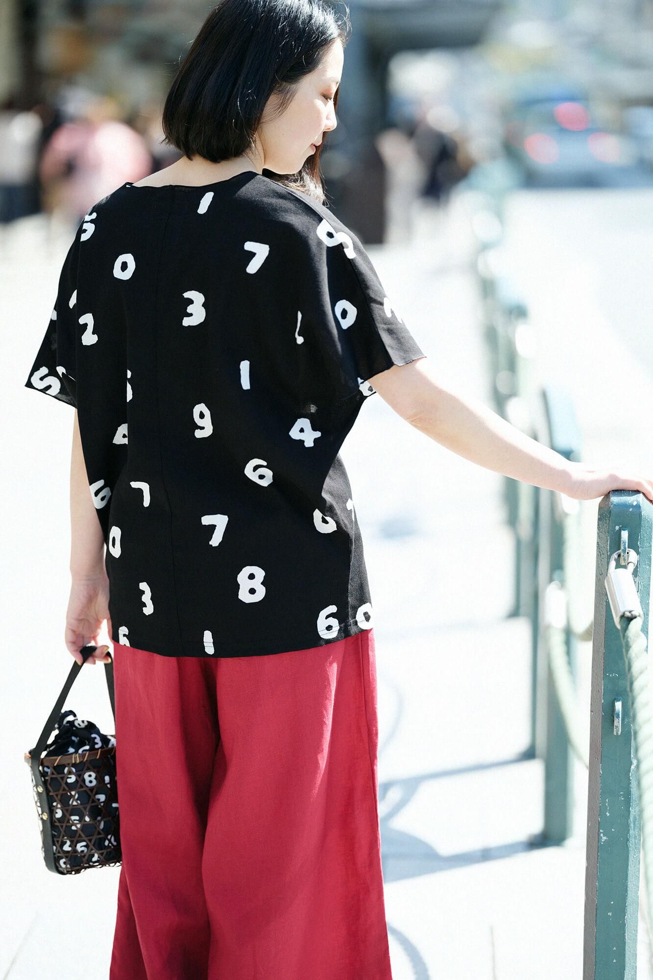 Chizimi Cotton 40/40 Cap Sleeve Top / SO-SU-U Black