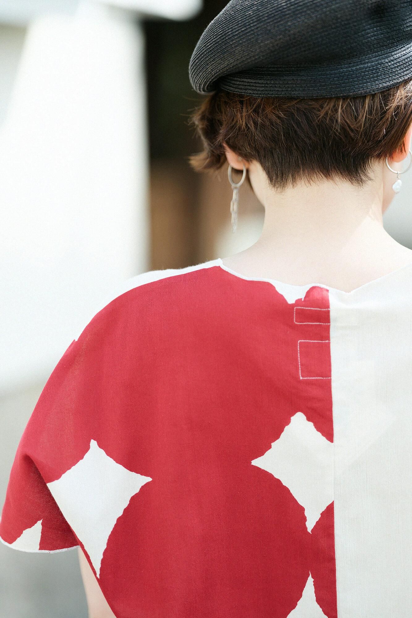 Chizimi Cotton 40/40 Cap Sleeve Top / Marbles and Blank Space