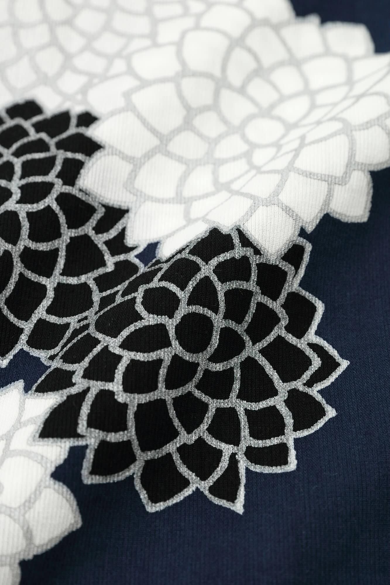 高島縮棉 40/40 短袖上衣/雲間菊良夜