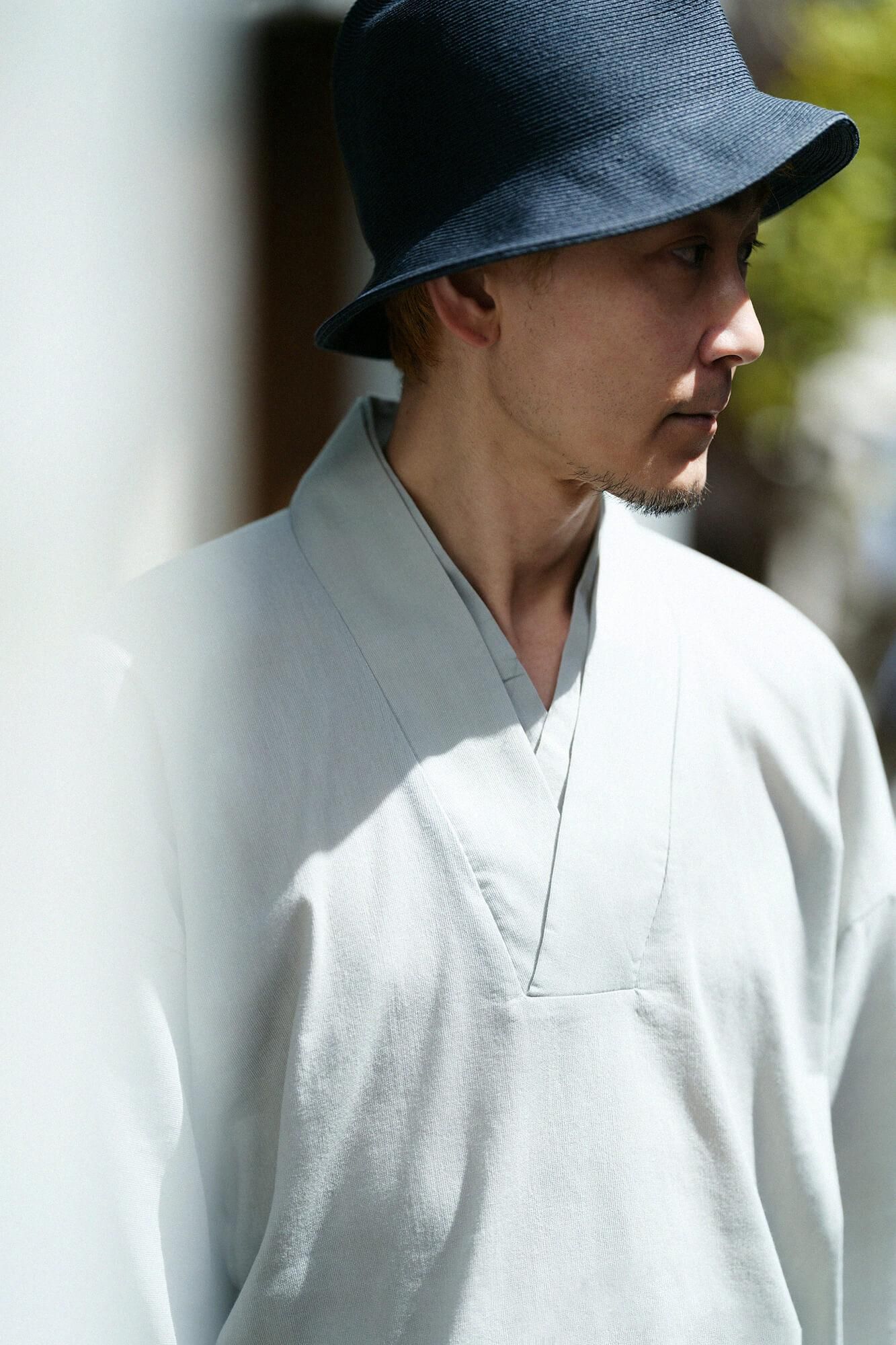 高島縮 40/40 半衿風靡(はんえりふうび)/銀鼠(ぎんねず)