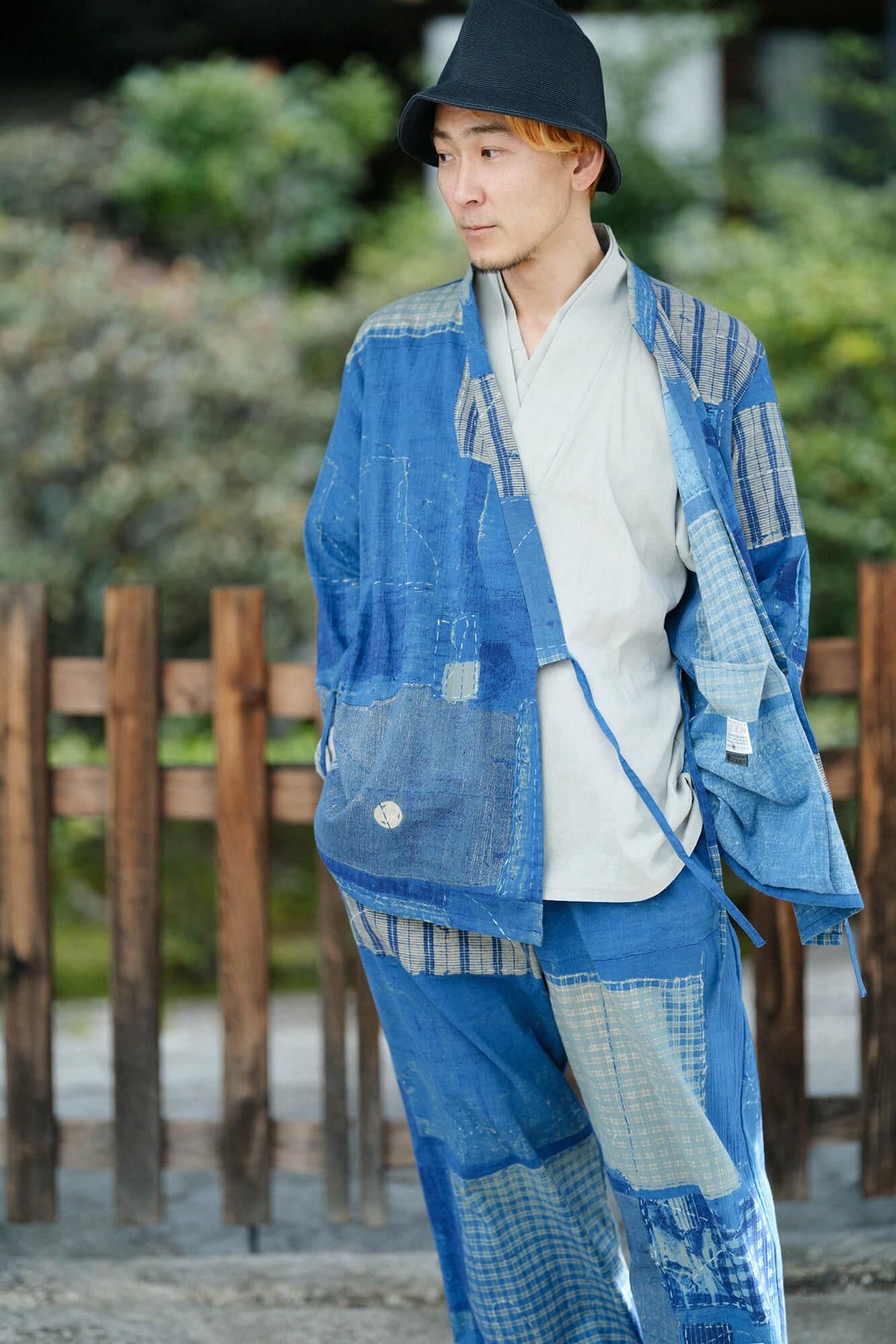 高島縮 40/40 半衿風靡(はんえりふうび)/銀鼠(ぎんねず)