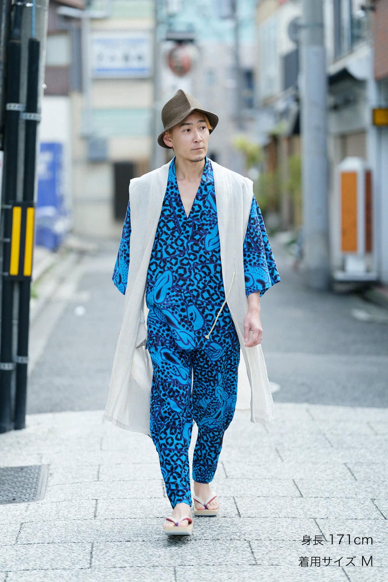 Linen Linen-washi Blended Jinbaori Shoulder Tuck Long / Raw White