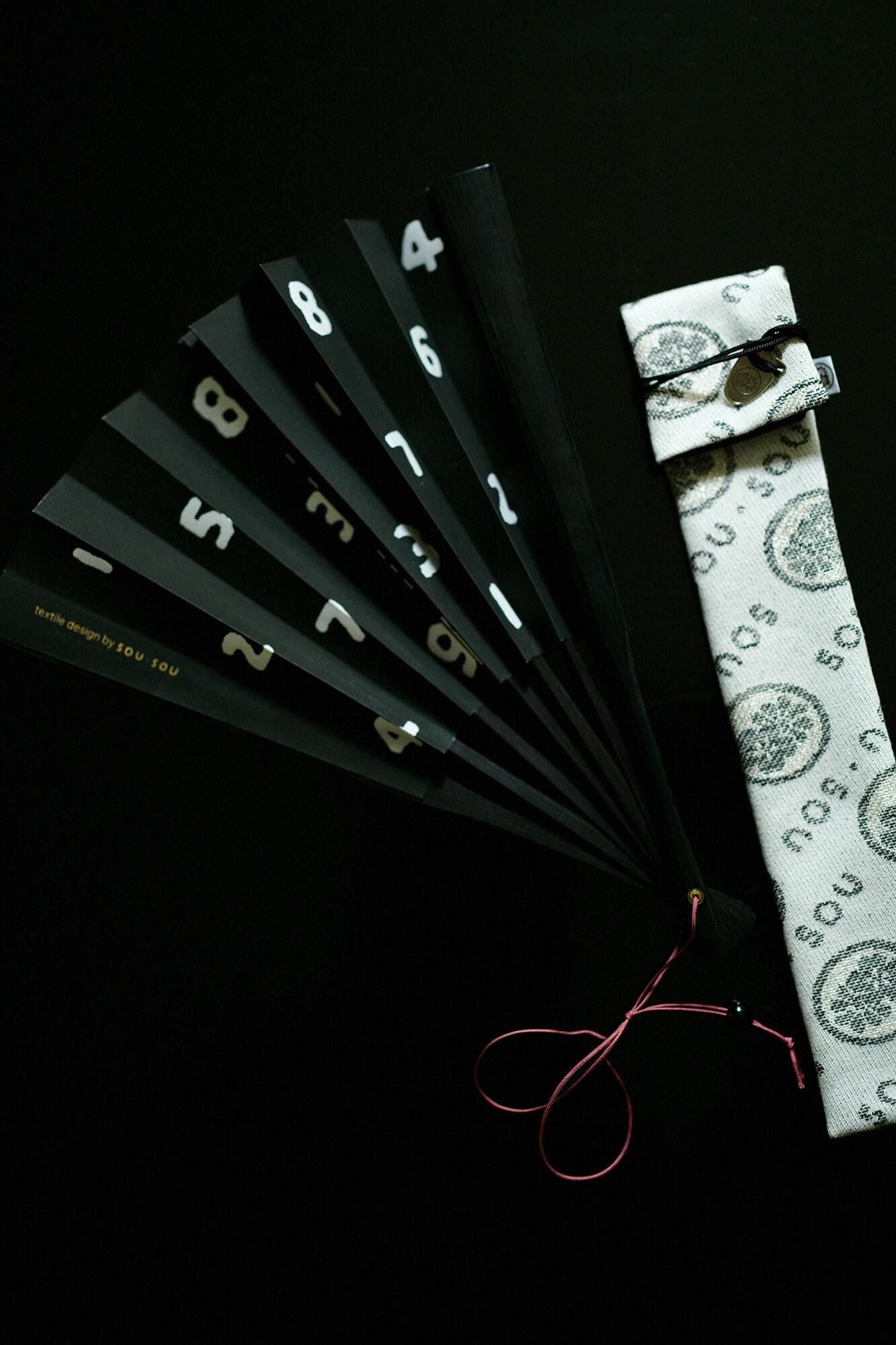 SOU・SOU×Hakuchikudo Folding Fan / SO-SU-U Black