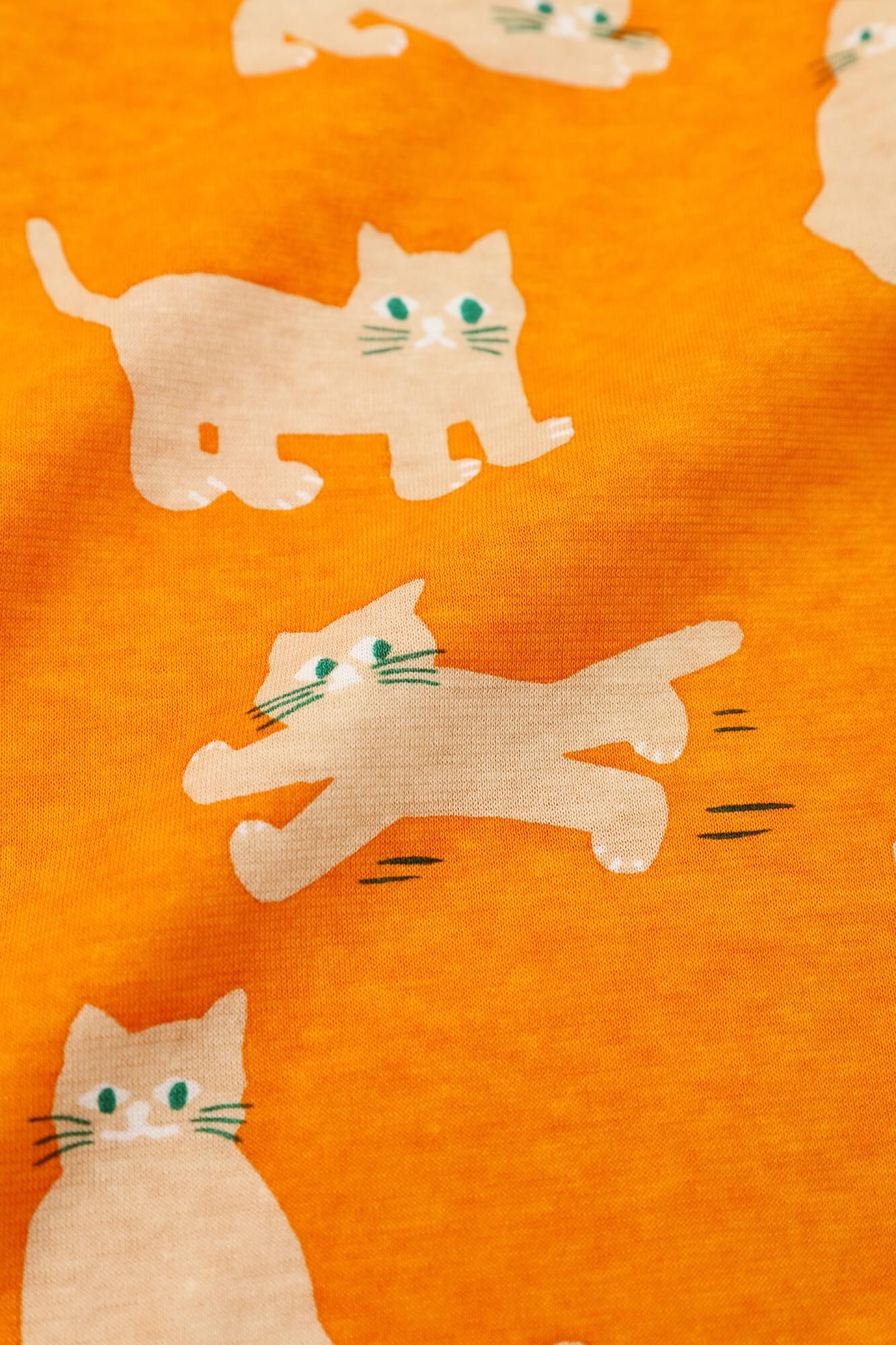 -方領上衣七分袖/貓