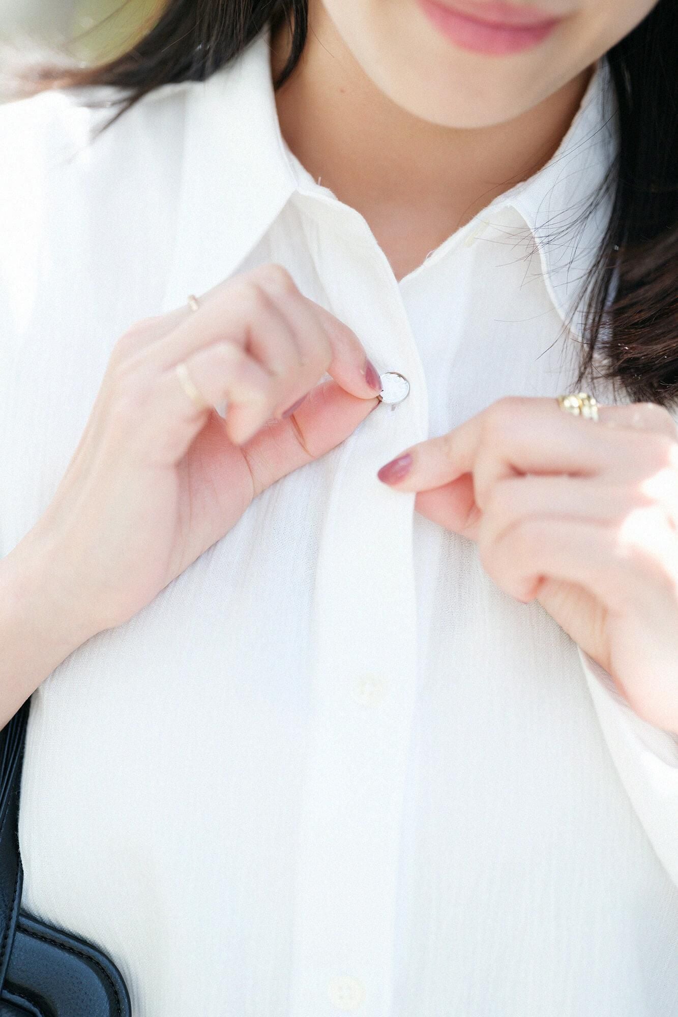 타카시마치지미 20/20 그란 튜닉셔츠/ 흰색