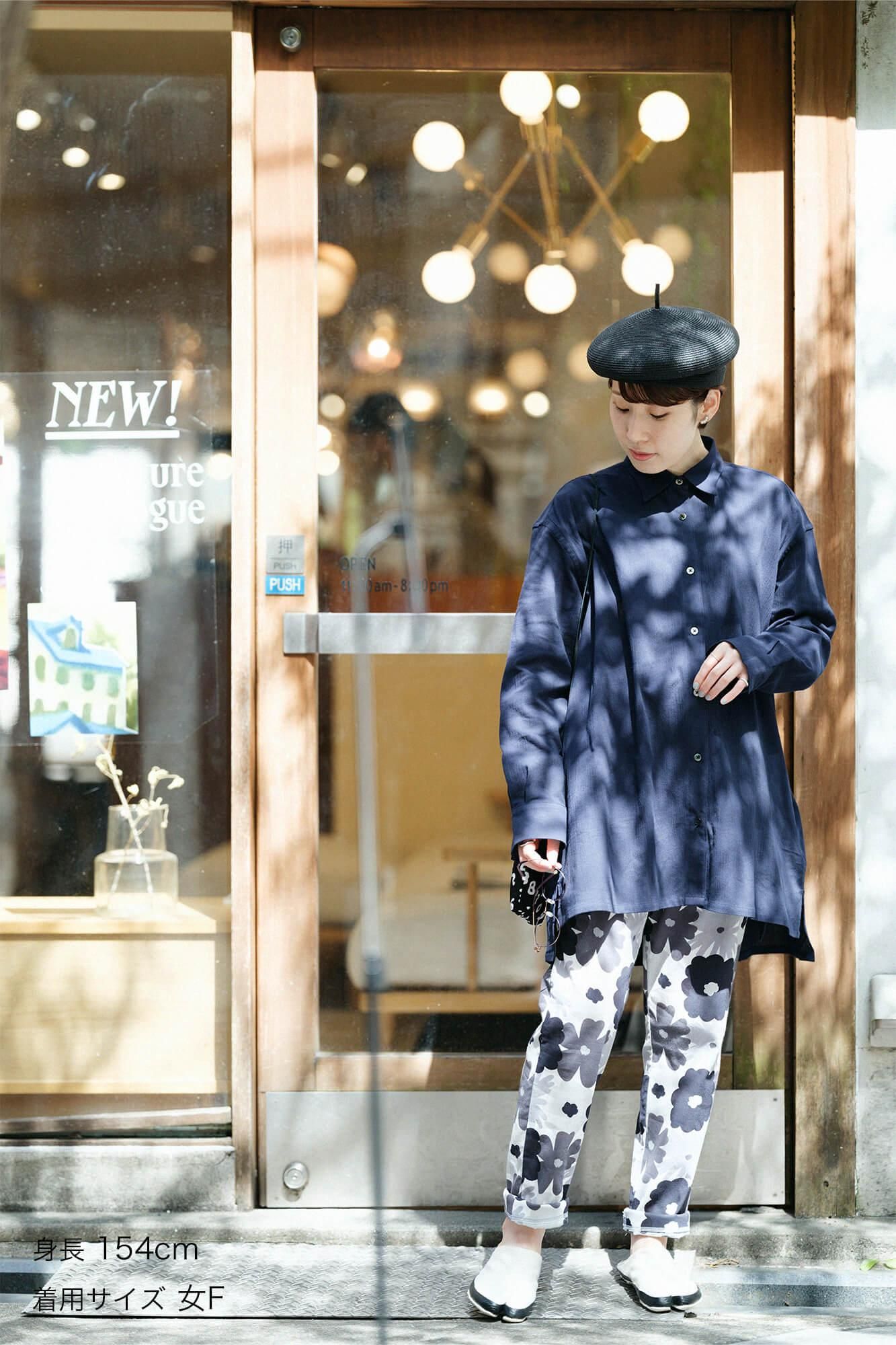 타카시마치지미 20/20 그란 튜닉셔츠/남색