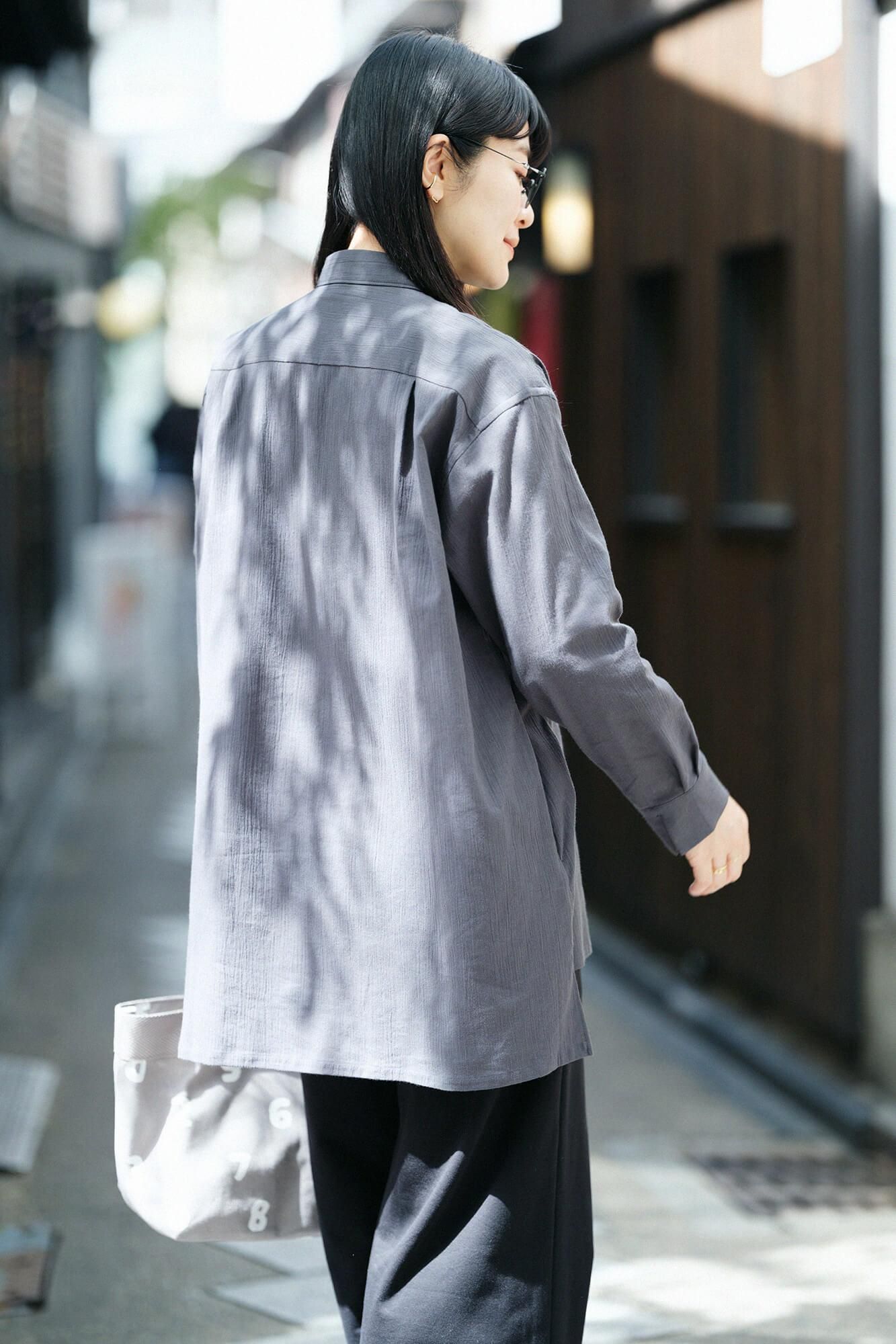 타카시마치지미 20/20 그란 튜닉셔츠/짙은 회색