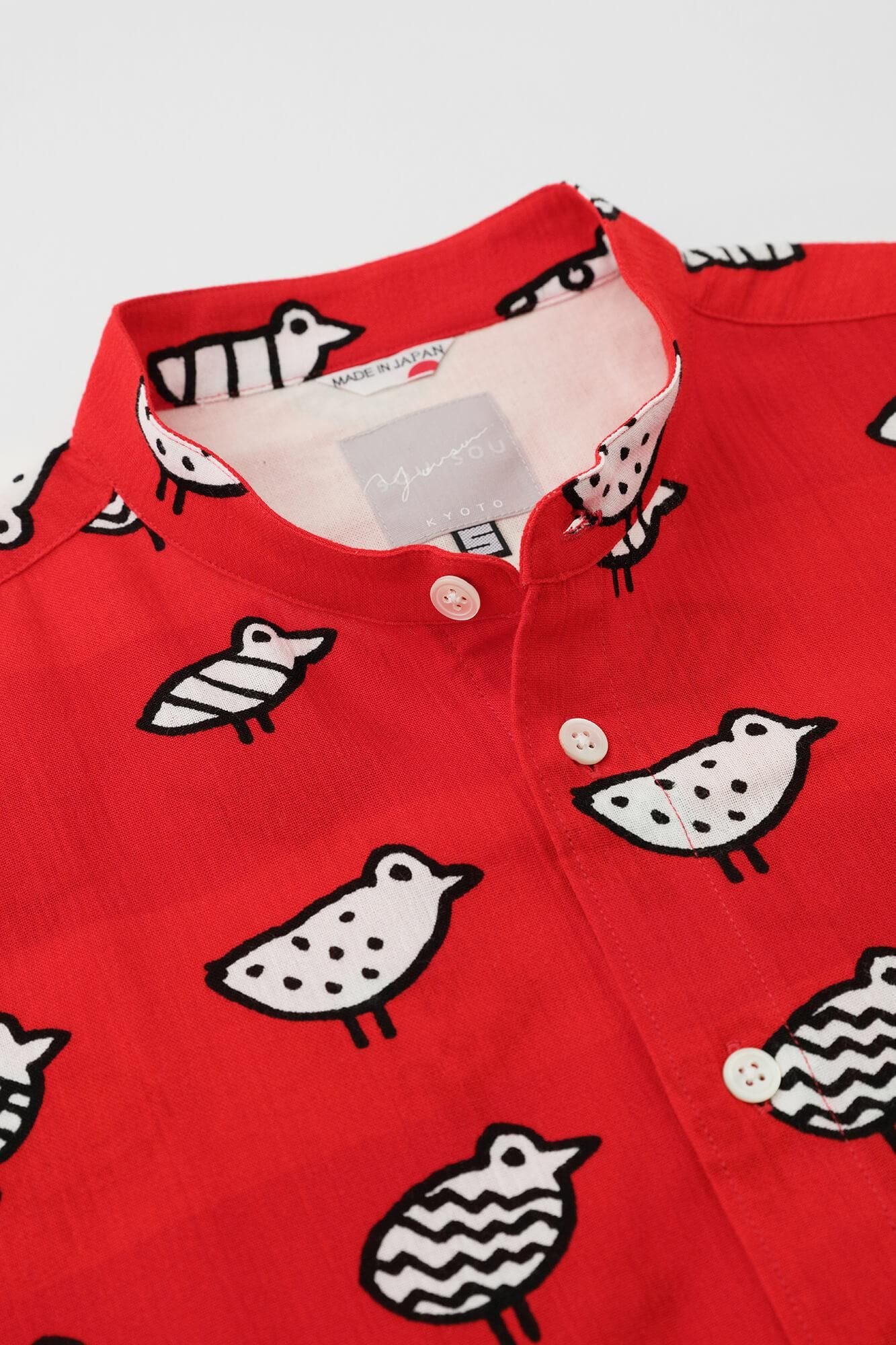 【官網限定】高島縮棉 20/20立領短袖襯衫/小碎步