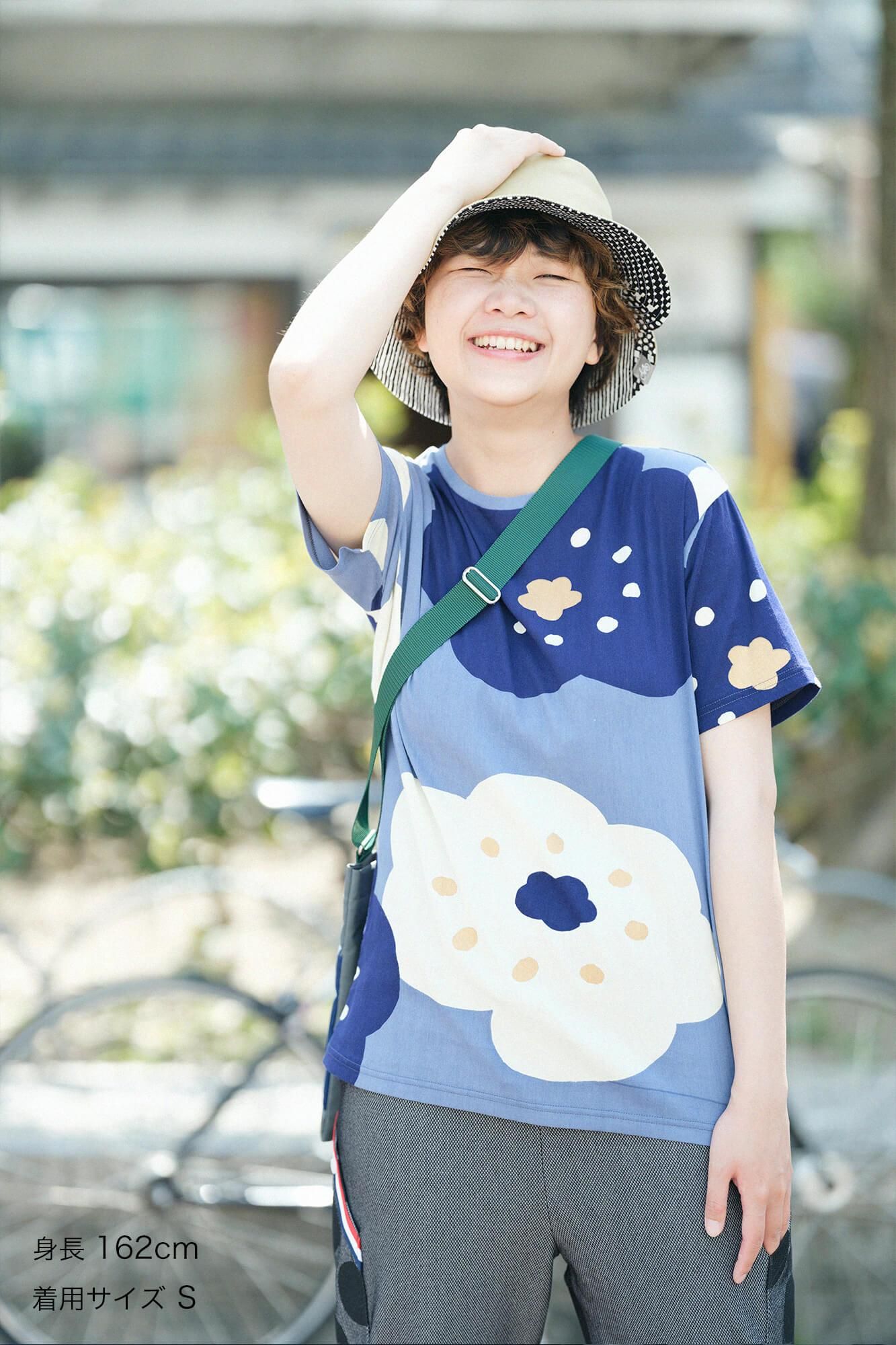 【期間限定10%OFF】高島縮棉 40/40短袖T-shirt/微笑 淺藍色(※預計於5月中發送)