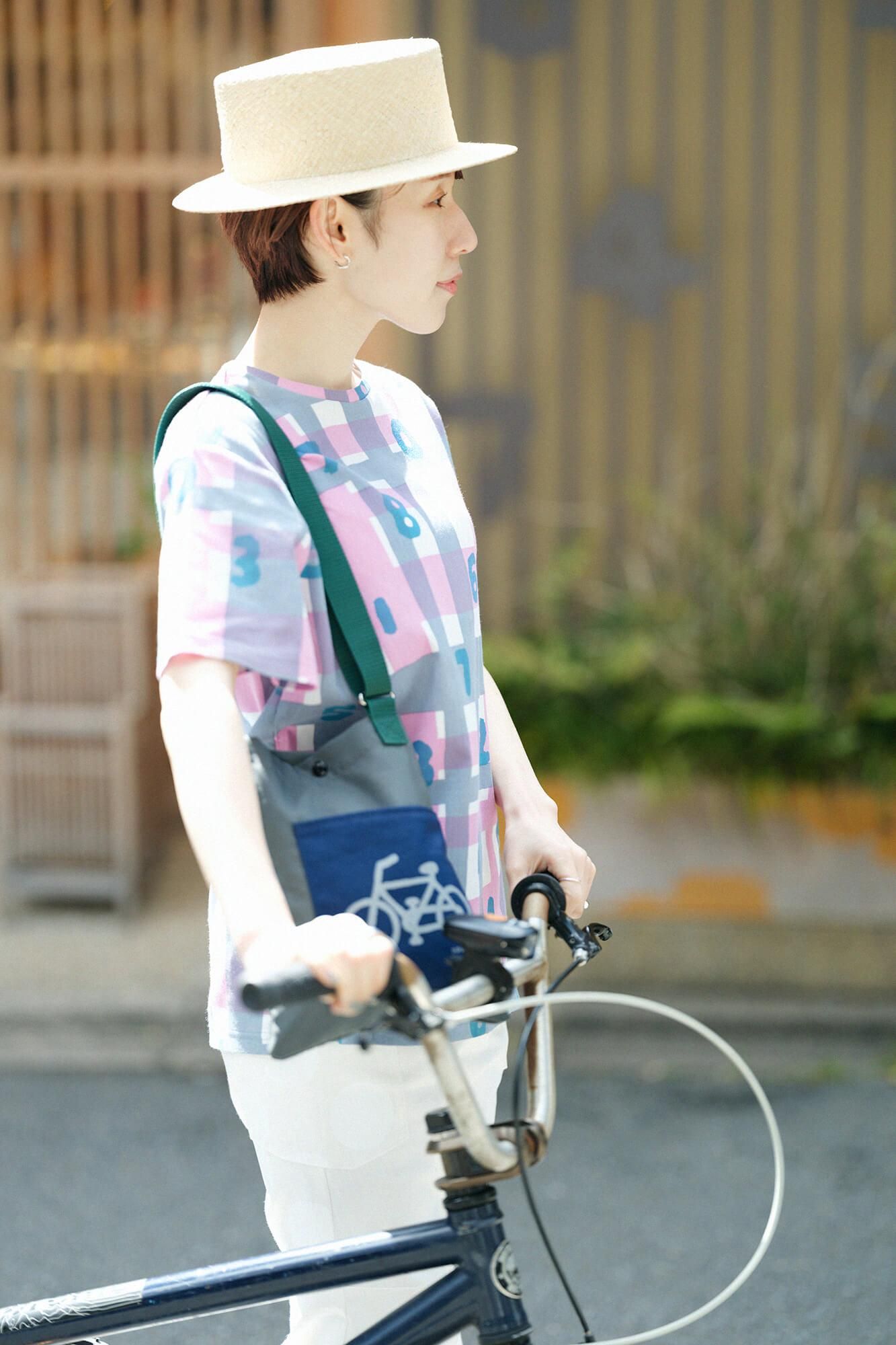 Chizimi Cotton 40/40 Short Sleeve T-shirt / SO-SU-U and Random Lattice Pink