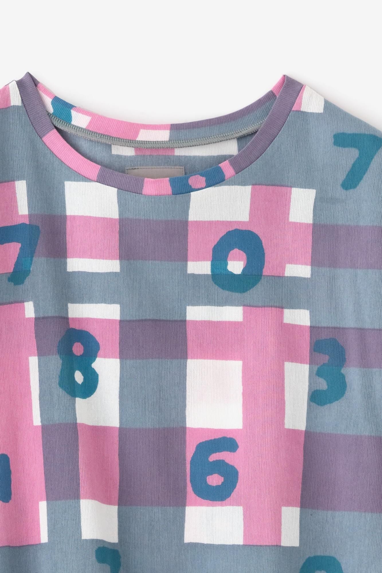 Chizimi Cotton 40/40 Short Sleeve T-shirt / SO-SU-U and Random Lattice Pink