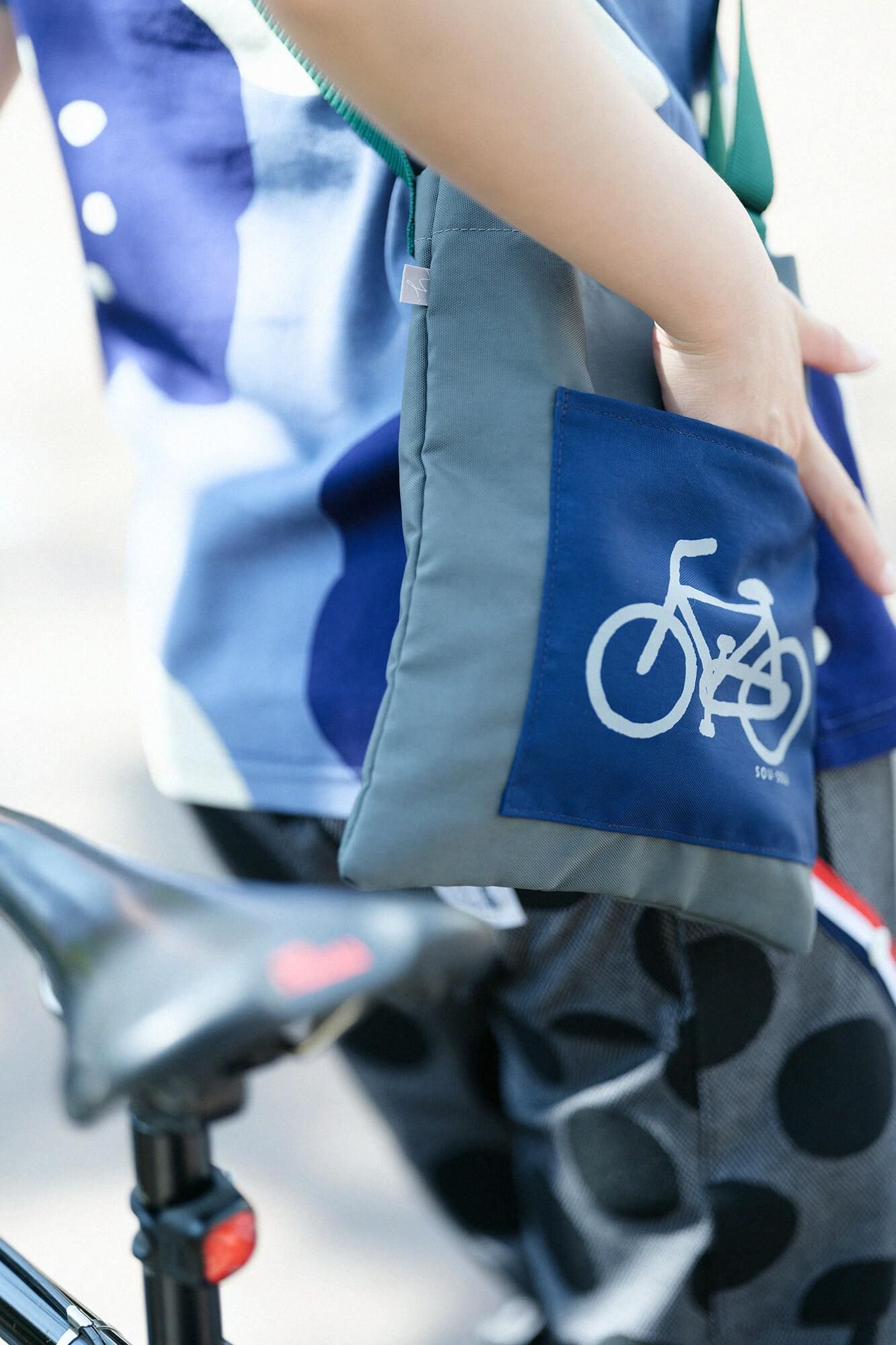 ナイロンサコッシュ 小/チャリンコ 鉛色(なまりいろ)