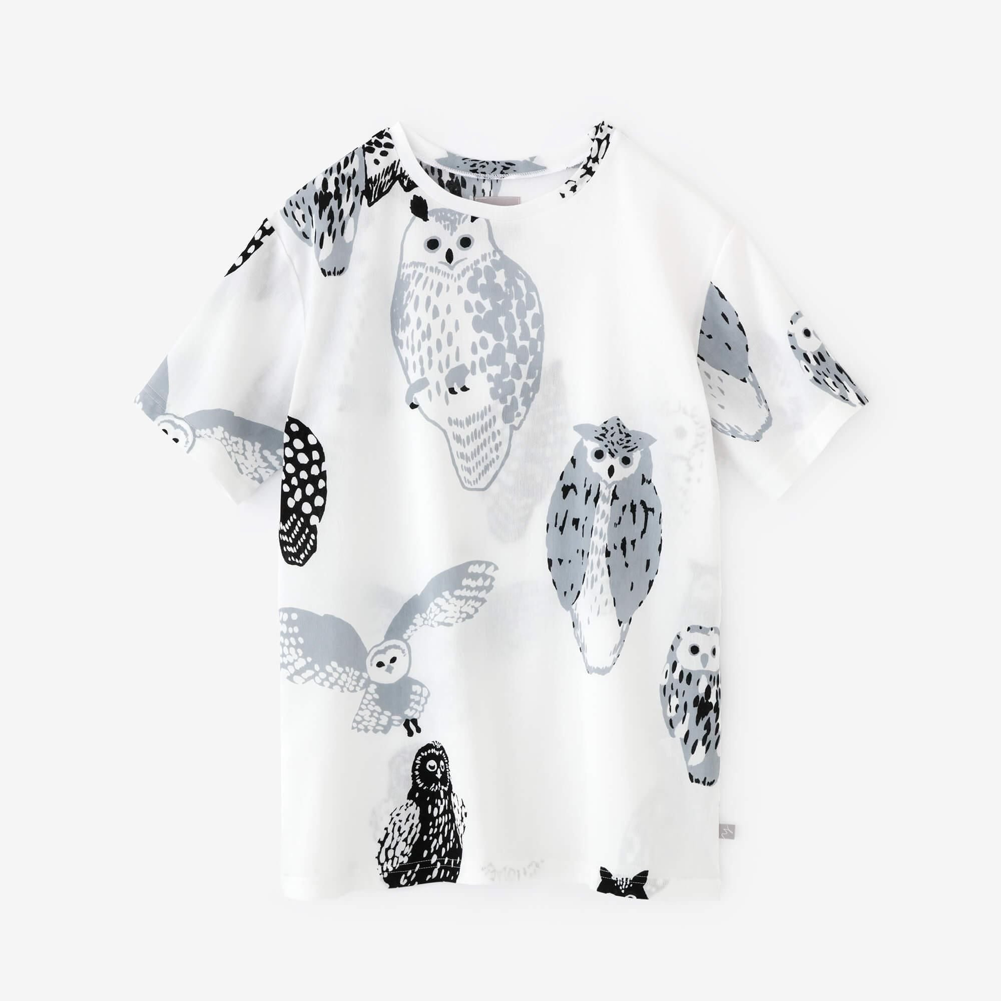 高島縮棉 40/40 短袖T-shirt/貓頭鷹