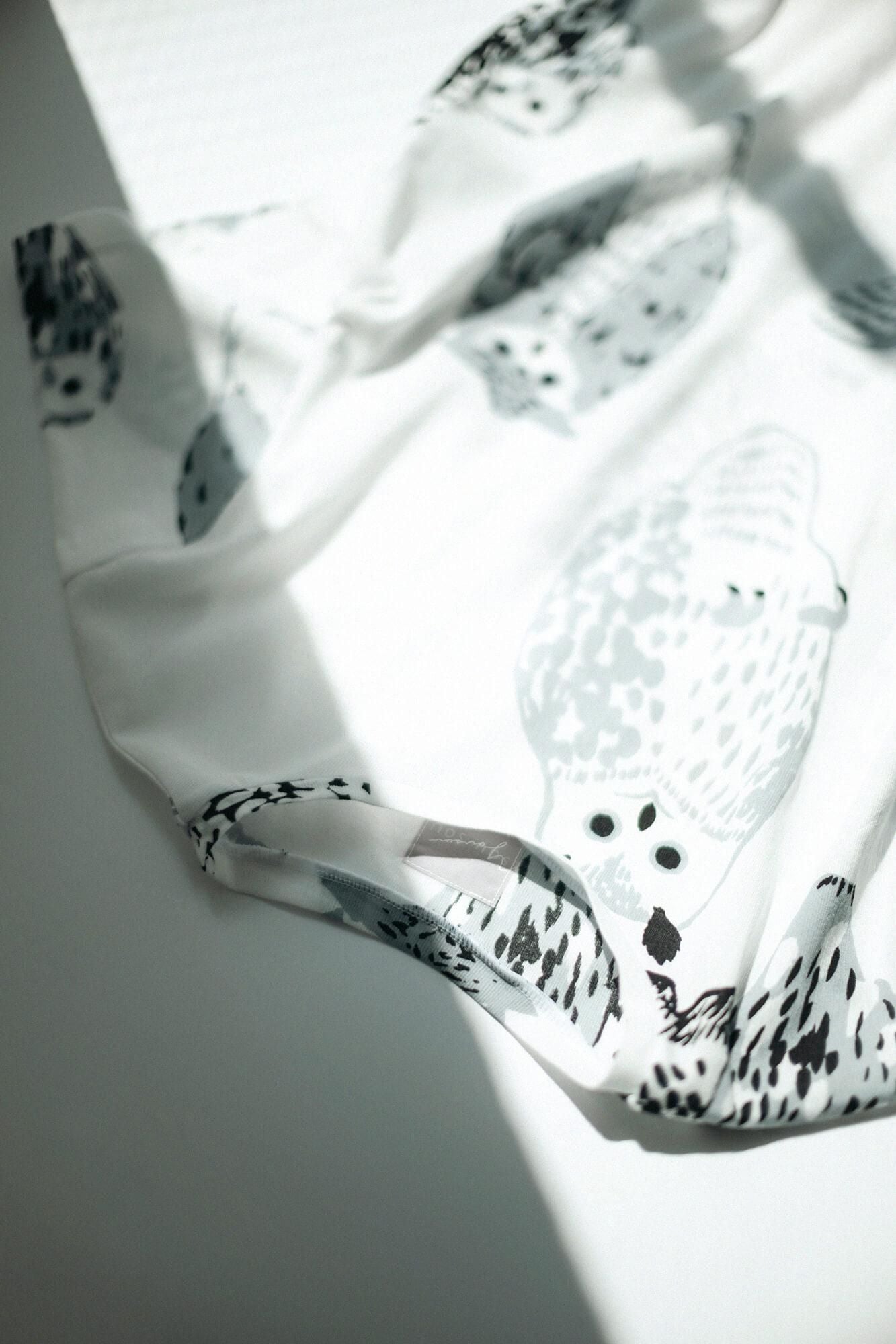 高島縮棉 40/40 短袖T-shirt/貓頭鷹