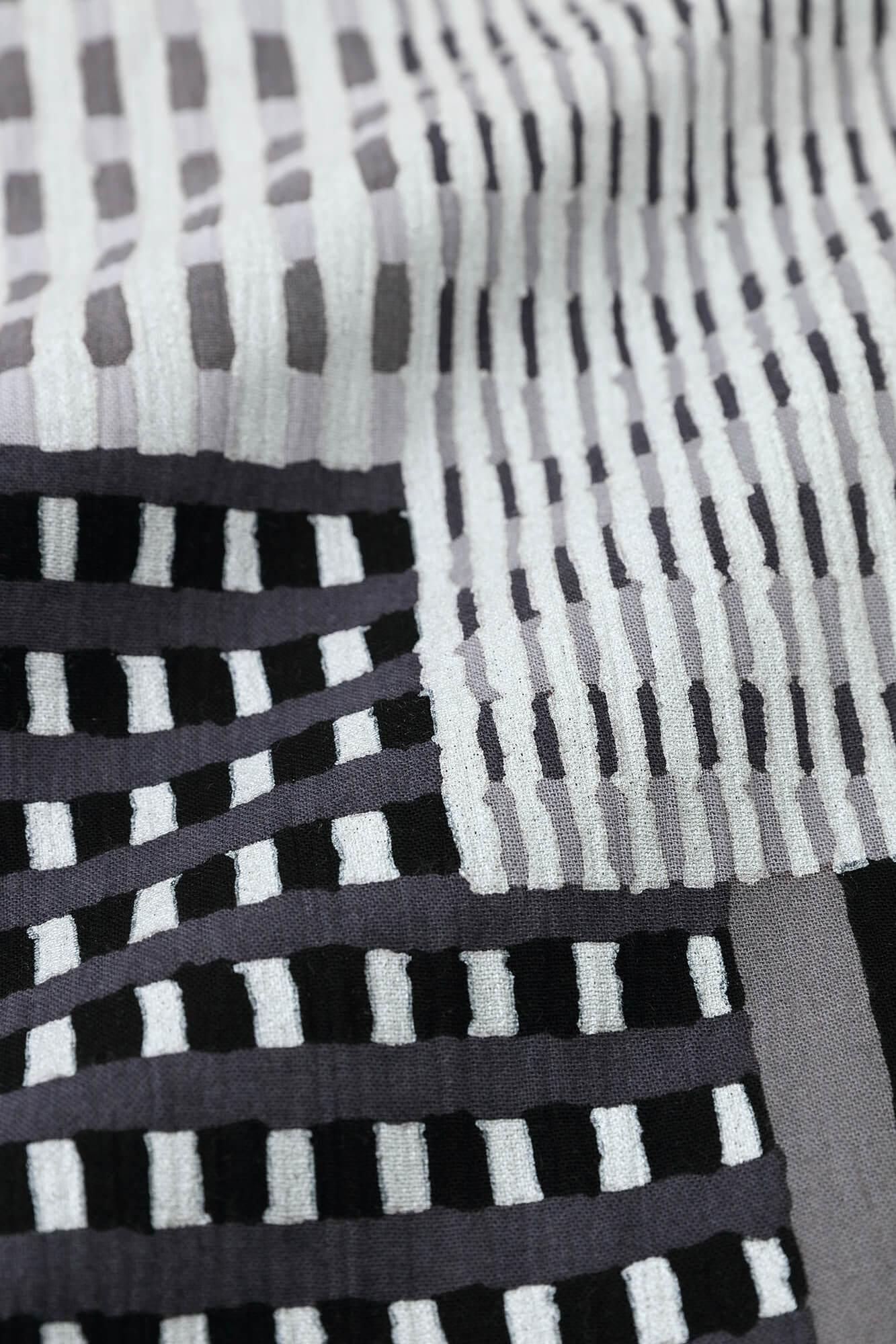 高島縮棉 20/20六分袖長版上衣/摩天大樓