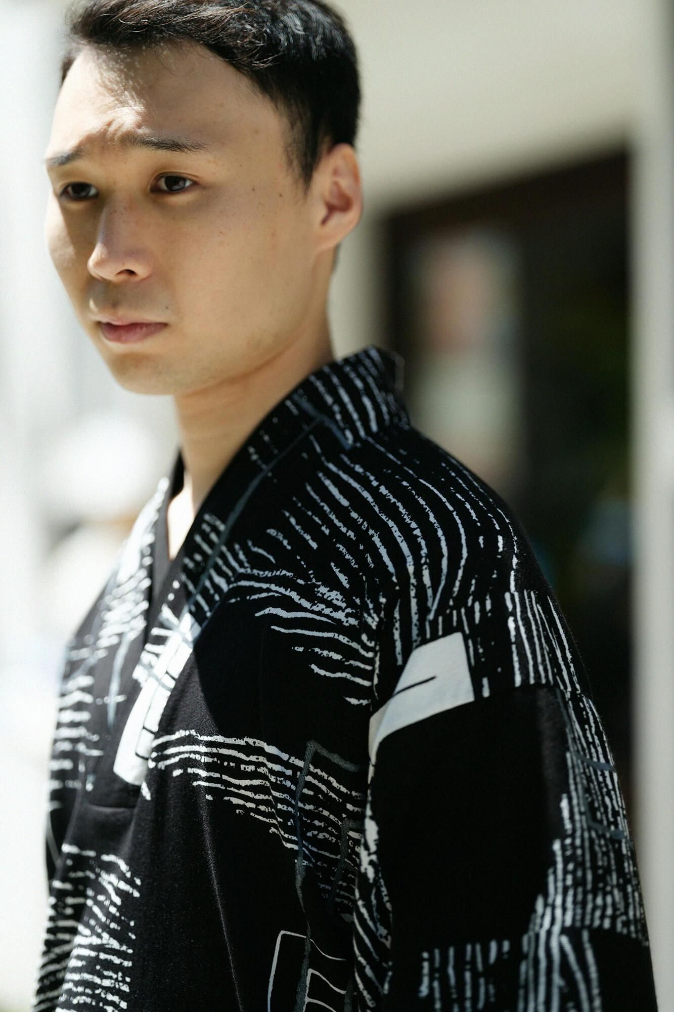 【net限定】高島縮 40/40 半衿風靡(はんえりふうび)/令和の波