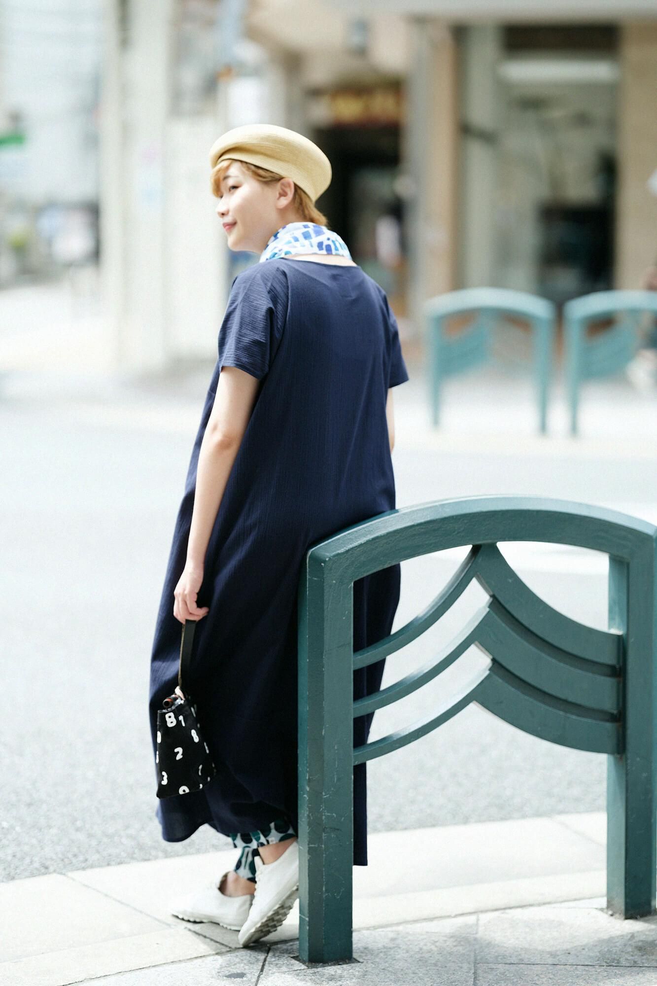 타카시마치지미 20/20 직사각형 원피스 그룹 (kumi)/남색