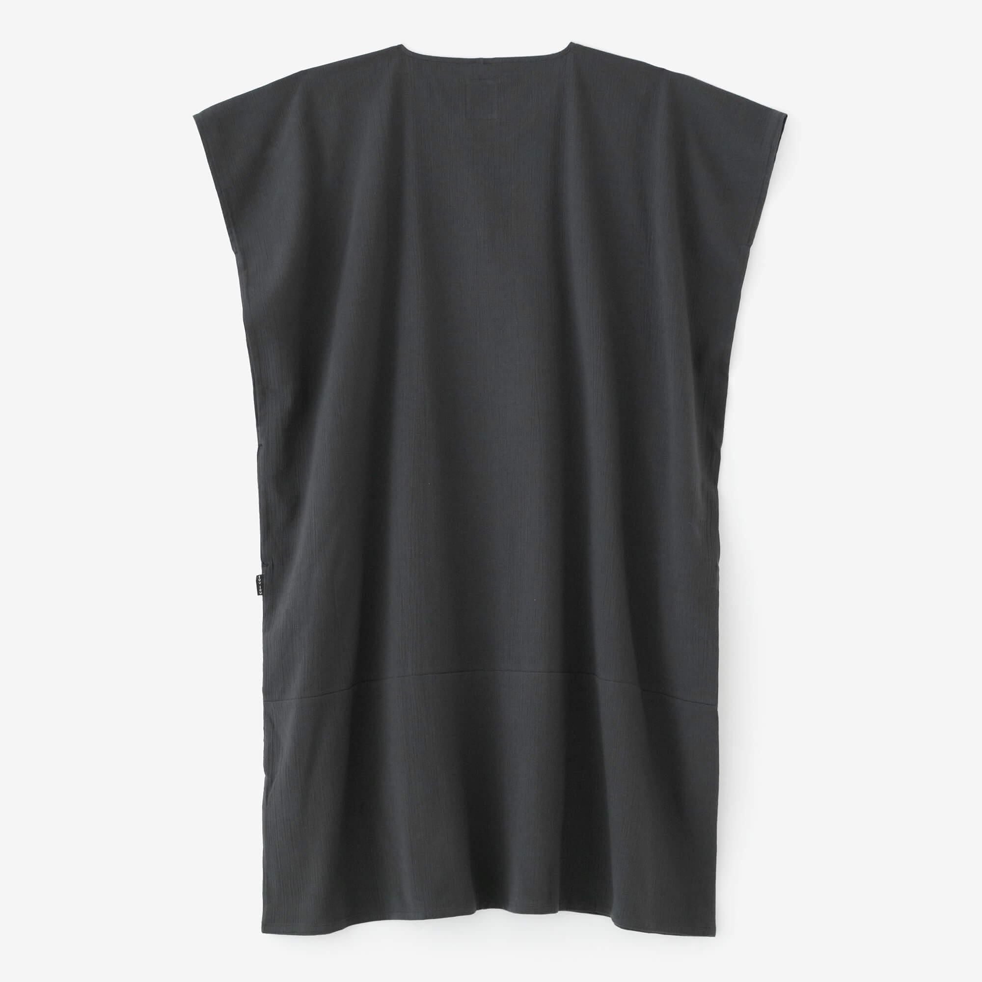 高島縮棉 20/20長方形洋裝雙色/深鉛色