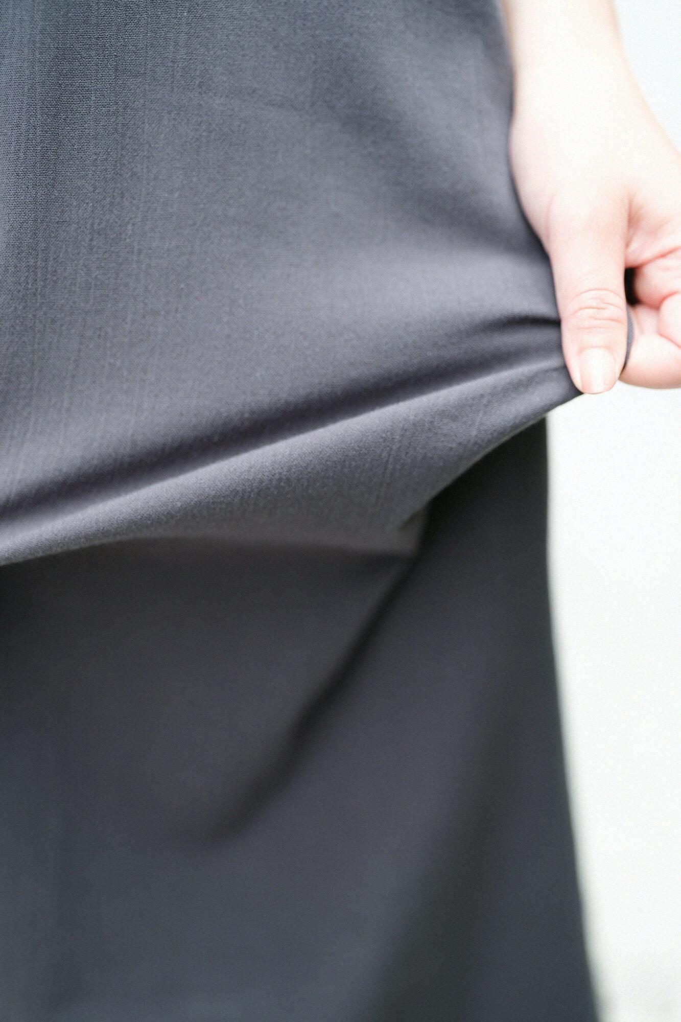 高島縮棉 20/20長方形洋裝雙色/深鉛色