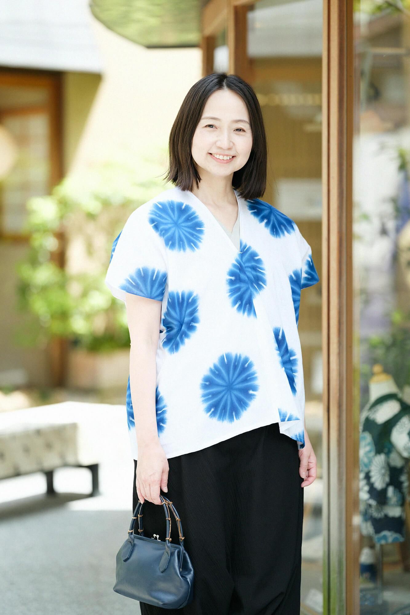 伊勢木棉 有松鳴海紮染 文 方形上衣拼接/張正麻葉 2