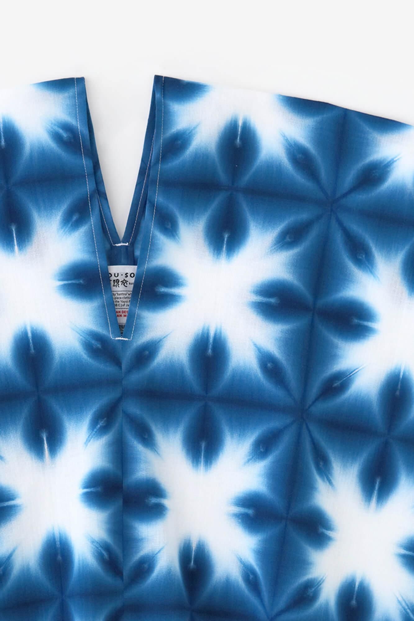 伊勢木棉 有松鳴海紮染 文 方形上衣 拼接/張正 雪花 2