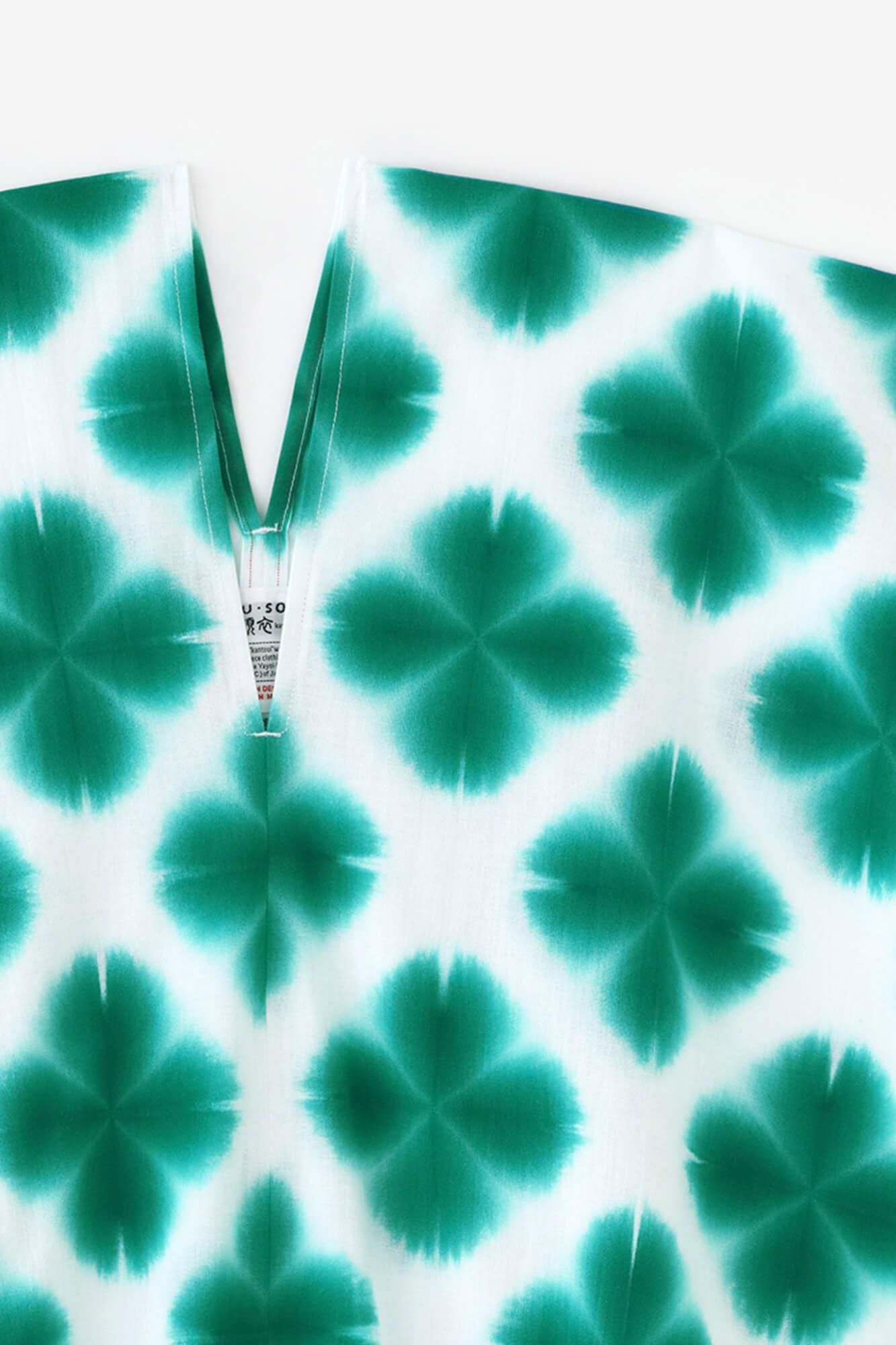 ISE棉花,Arimatsu Narumi Shibori,文字,窗扇,两体,两体,Zhang Zheng,Sekka,绿色3