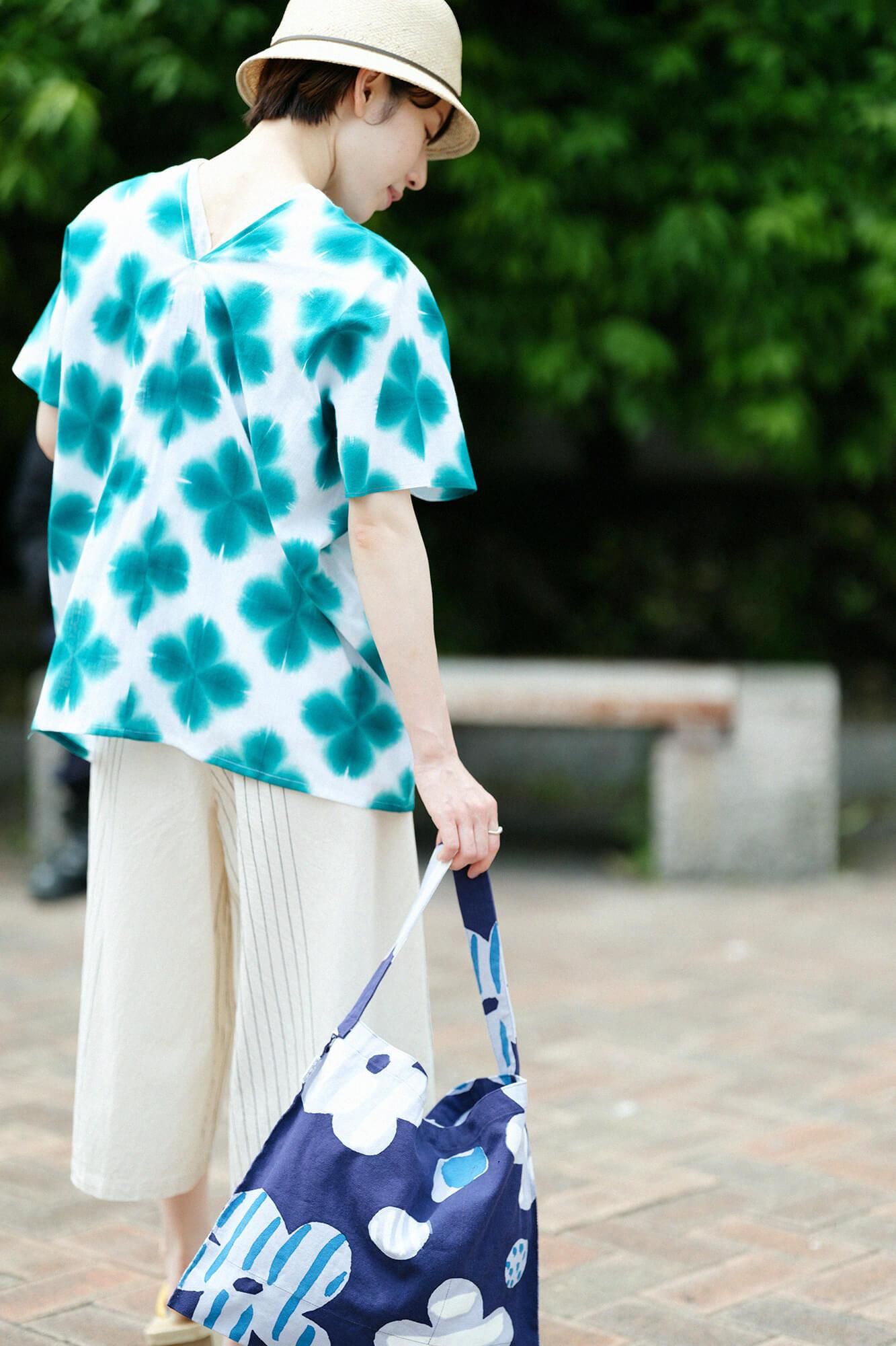 ISE棉花,Arimatsu Narumi Shibori,文字,窗扇,两体,两体,Zhang Zheng,Sekka,绿色3