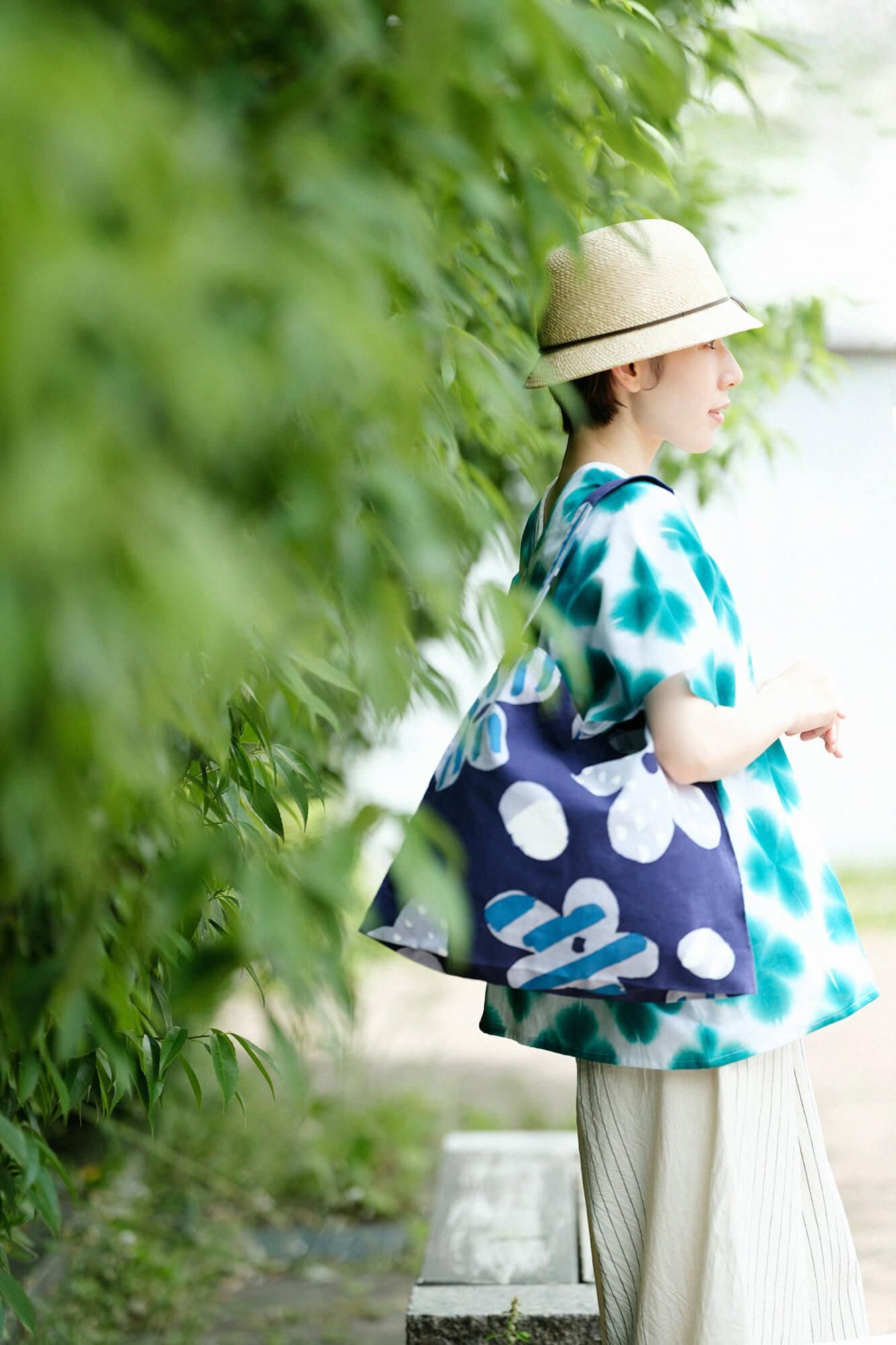 ISE棉花,Arimatsu Narumi Shibori,文字,窗扇,两体,两体,Zhang Zheng,Sekka,绿色3