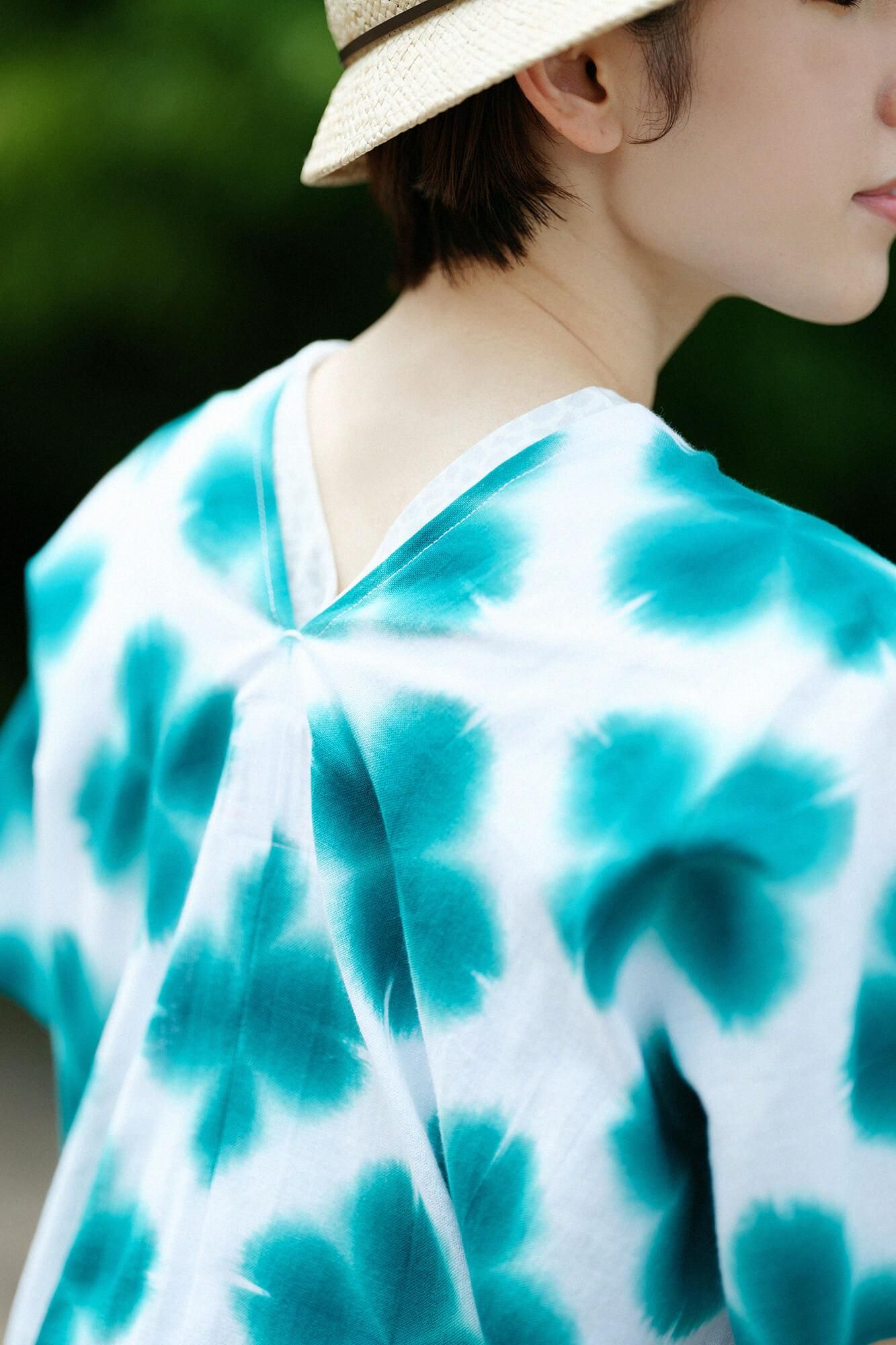 ISE棉花,Arimatsu Narumi Shibori,文字,窗扇,两体,两体,Zhang Zheng,Sekka,绿色3