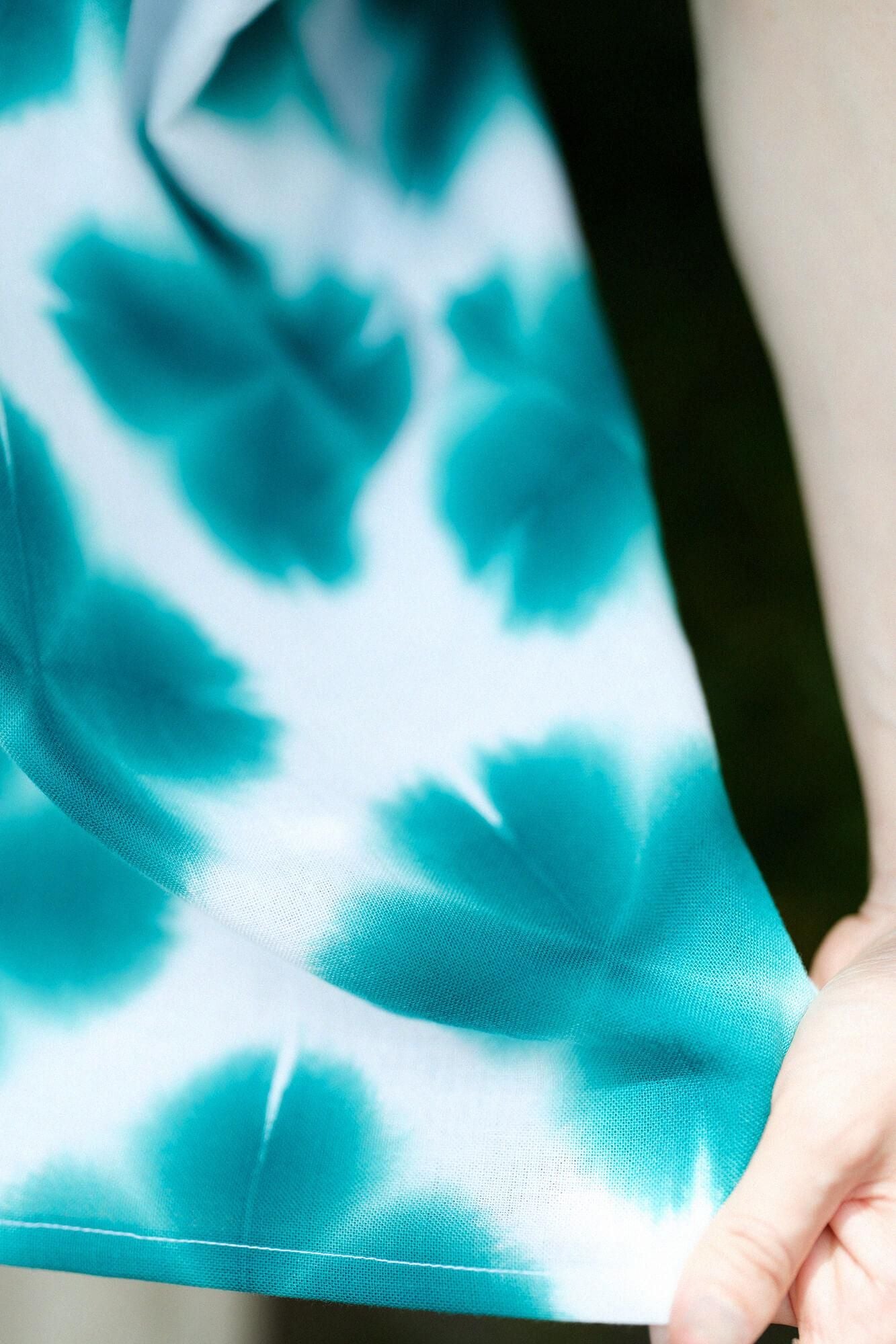 ISE棉花,Arimatsu Narumi Shibori,文字,窗扇,两体,两体,Zhang Zheng,Sekka,绿色3