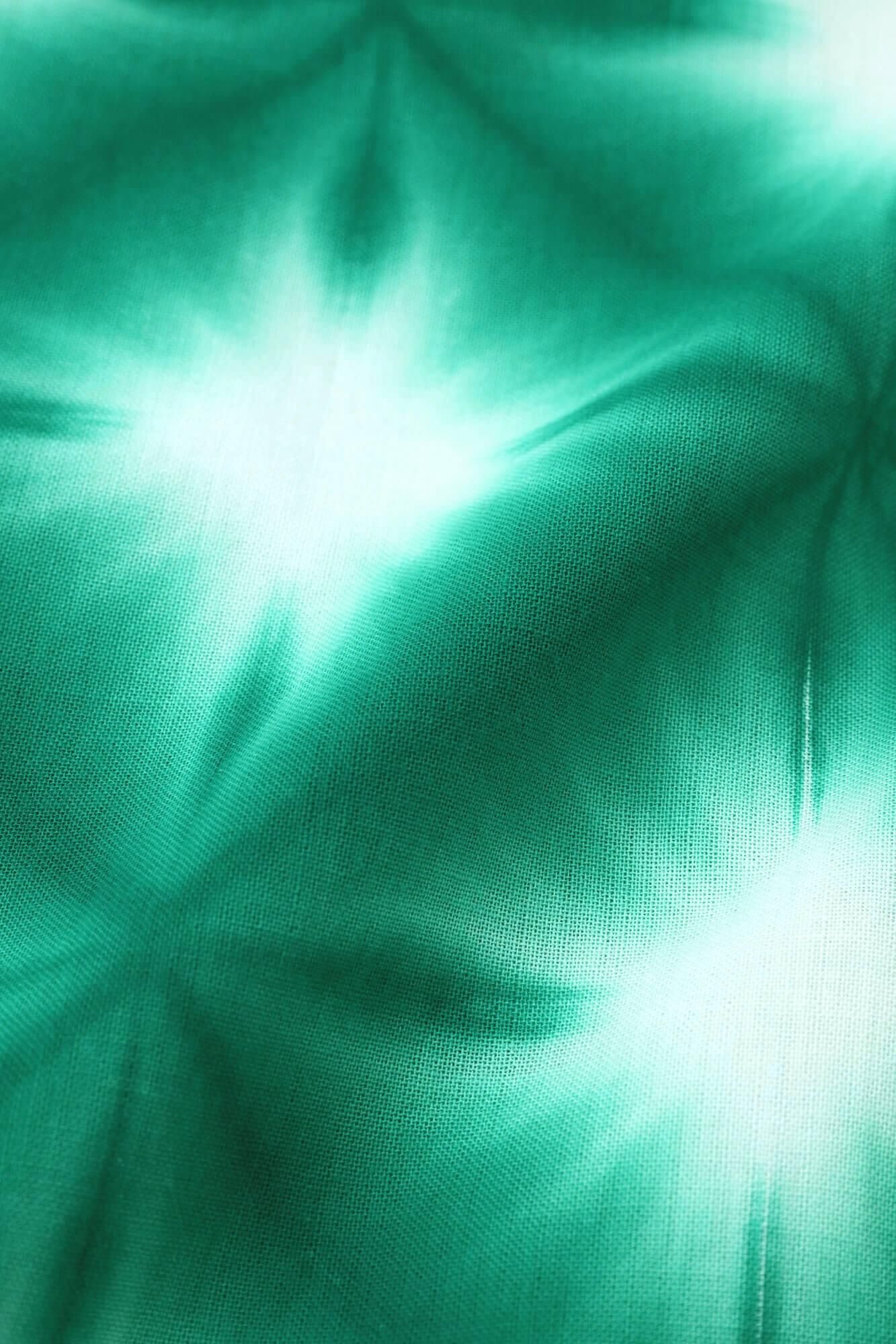 伊勢木棉 有松鳴海紮染 文 方形上衣 拼接/張正 雪花 綠色5