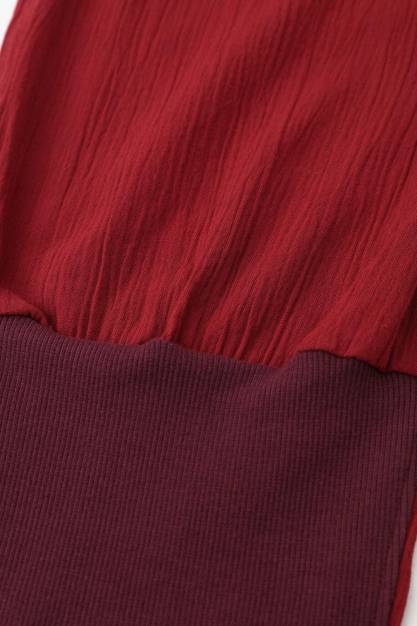 Chizimi Cotton 20/20 Harem Pants / Dark Red