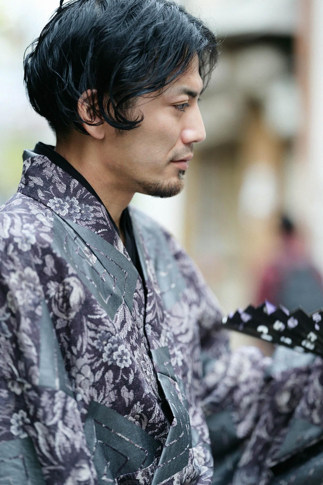 麻 帷子簡易和服(katabira)/唐花和山十八番