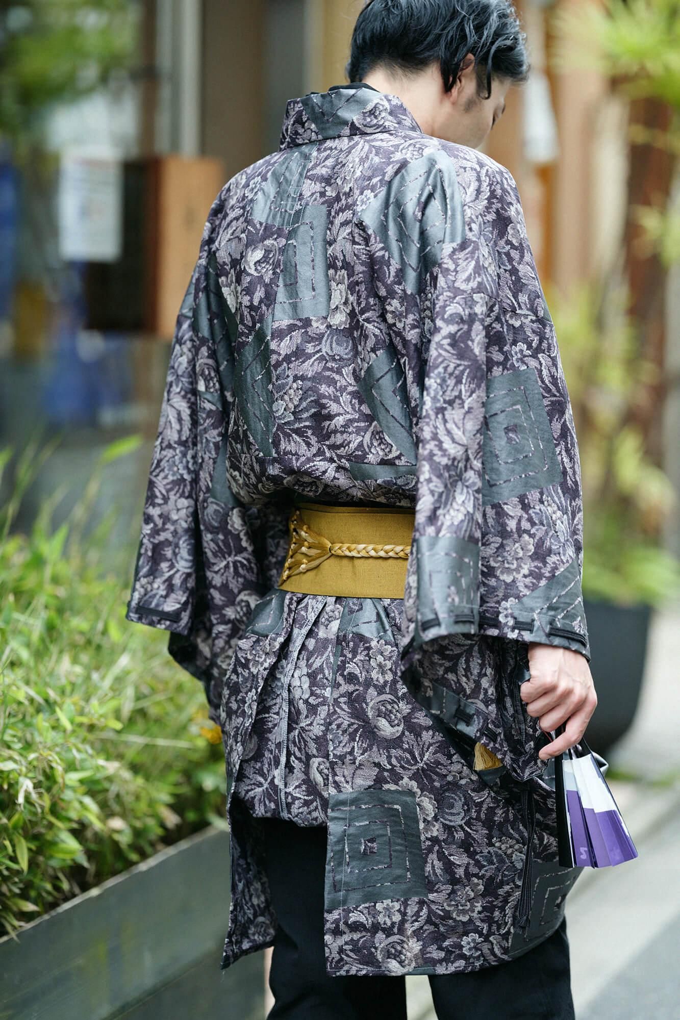 麻 帷子簡易和服(katabira)/唐花和山十八番