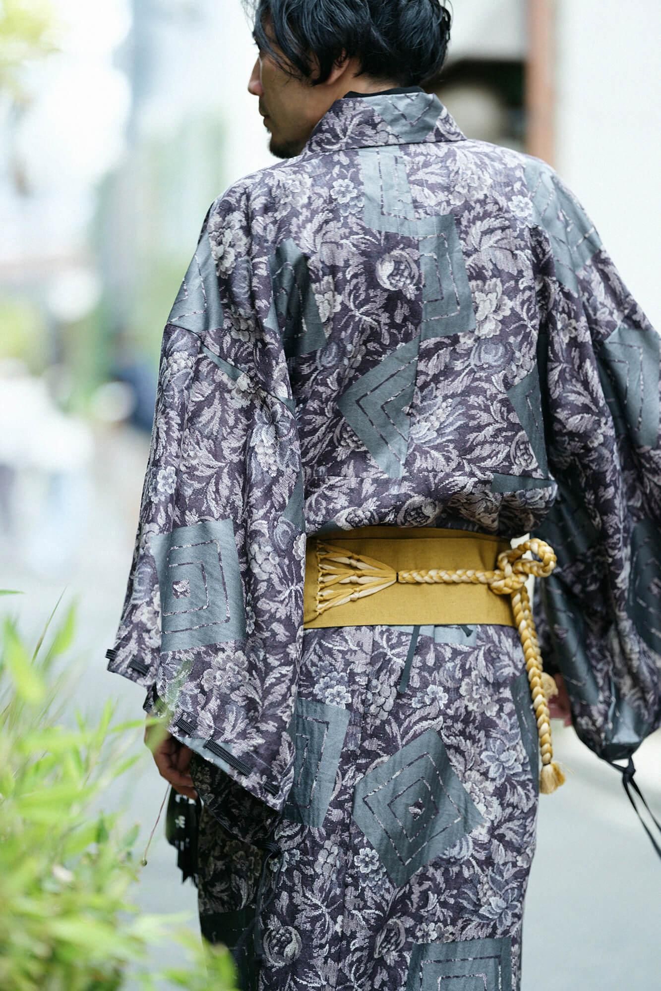 麻 帷子簡易和服(katabira)/唐花和山十八番