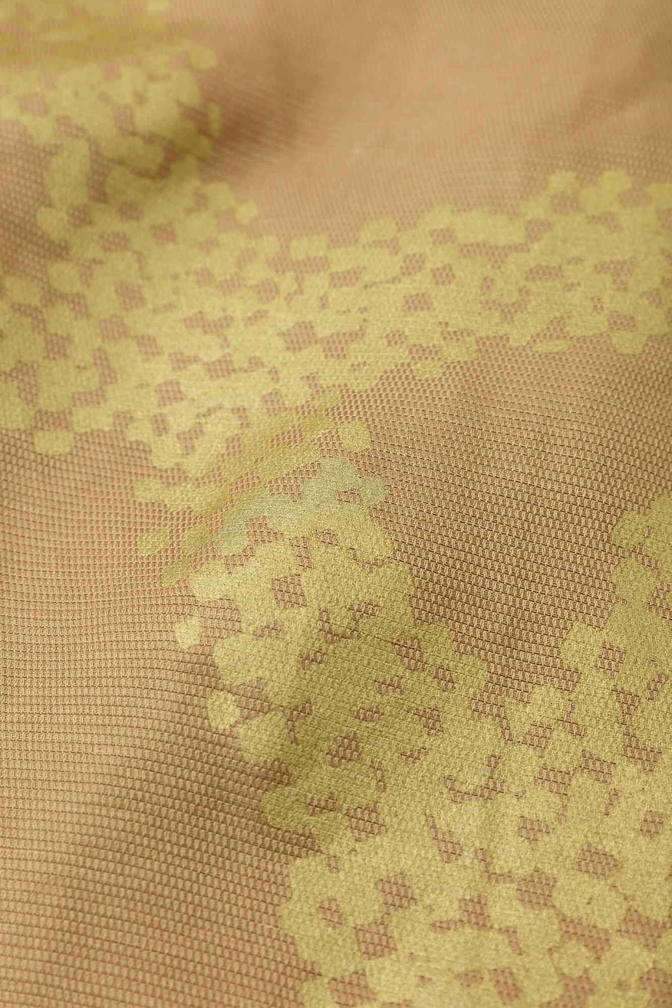 Linen Silk Rectangular Sleeve Coat Short Single Layer / Tied-up Yellow Ochre