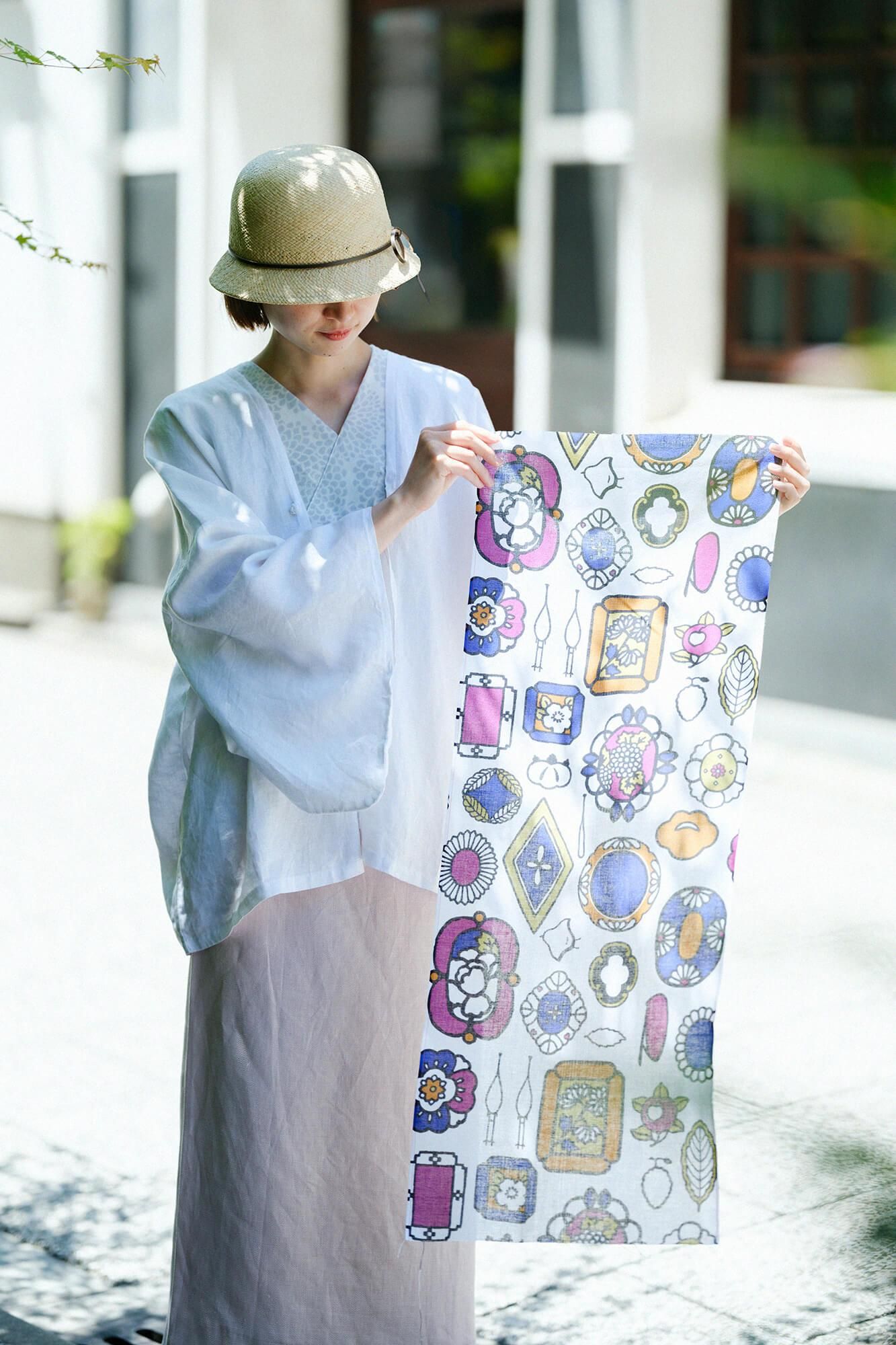 伊勢木綿 textile手ぬぐい/引手(ひきて)