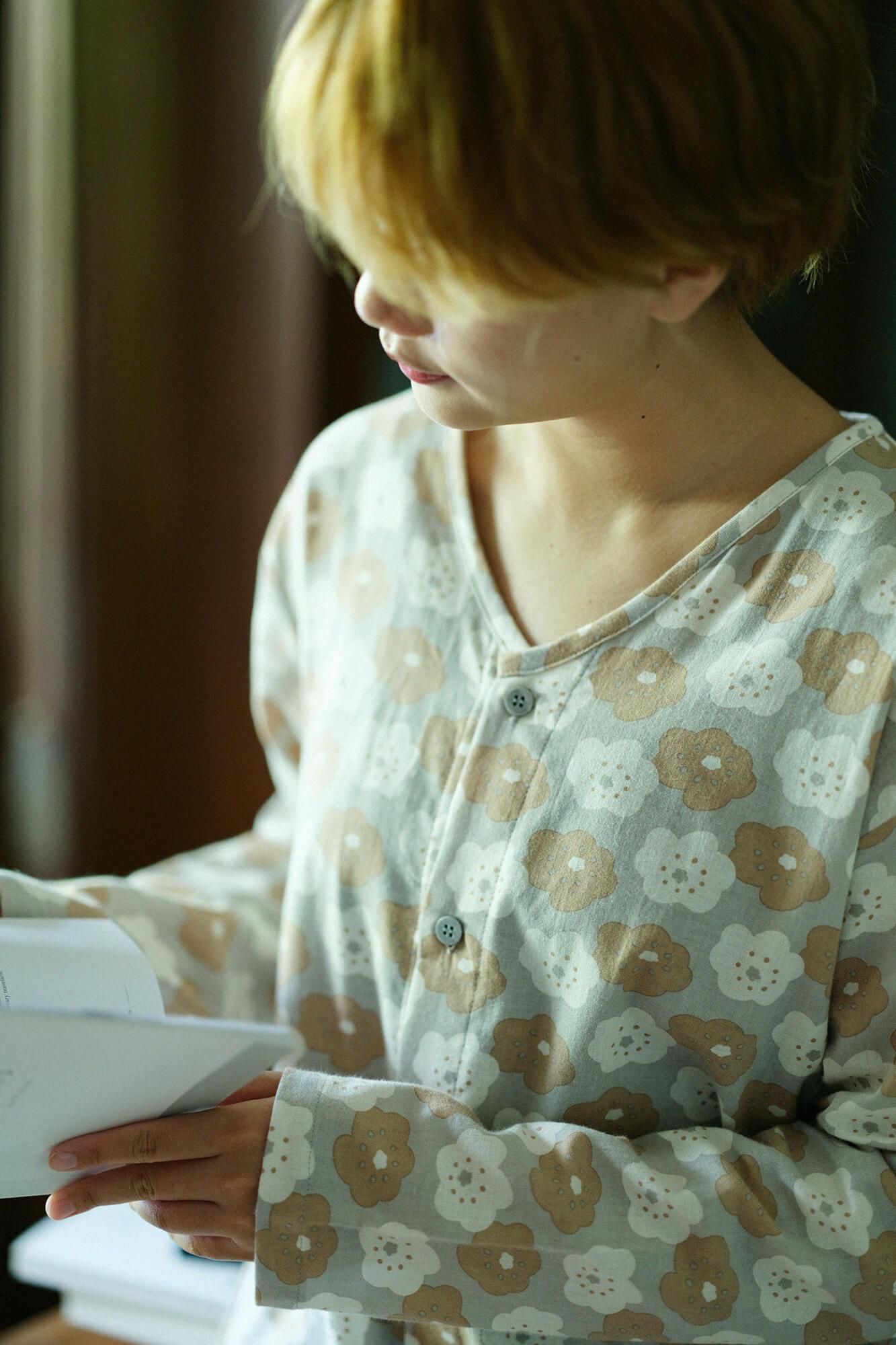 Takashima Plain Weave Textile Pajama / Smile